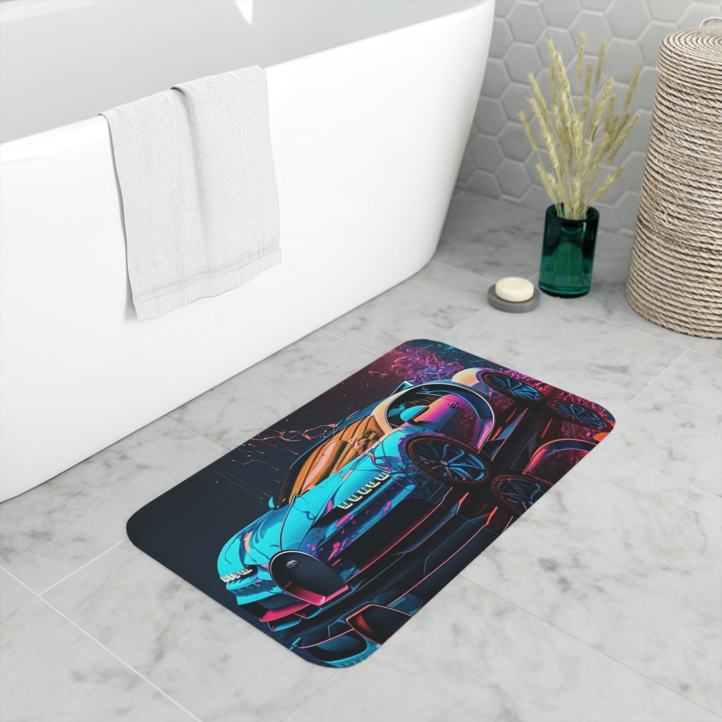Memory Foam Bath Mat hyper Bugatti neon Chiron 4
