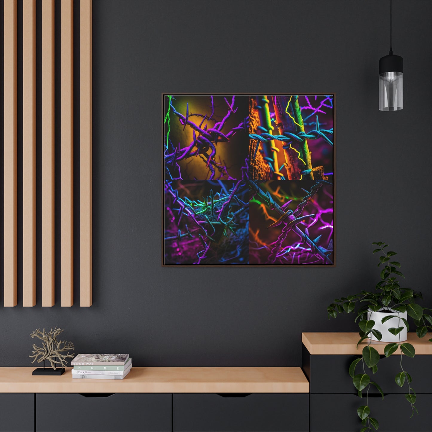 Gallery Canvas Wraps, Square Frame Macro Neon Barb