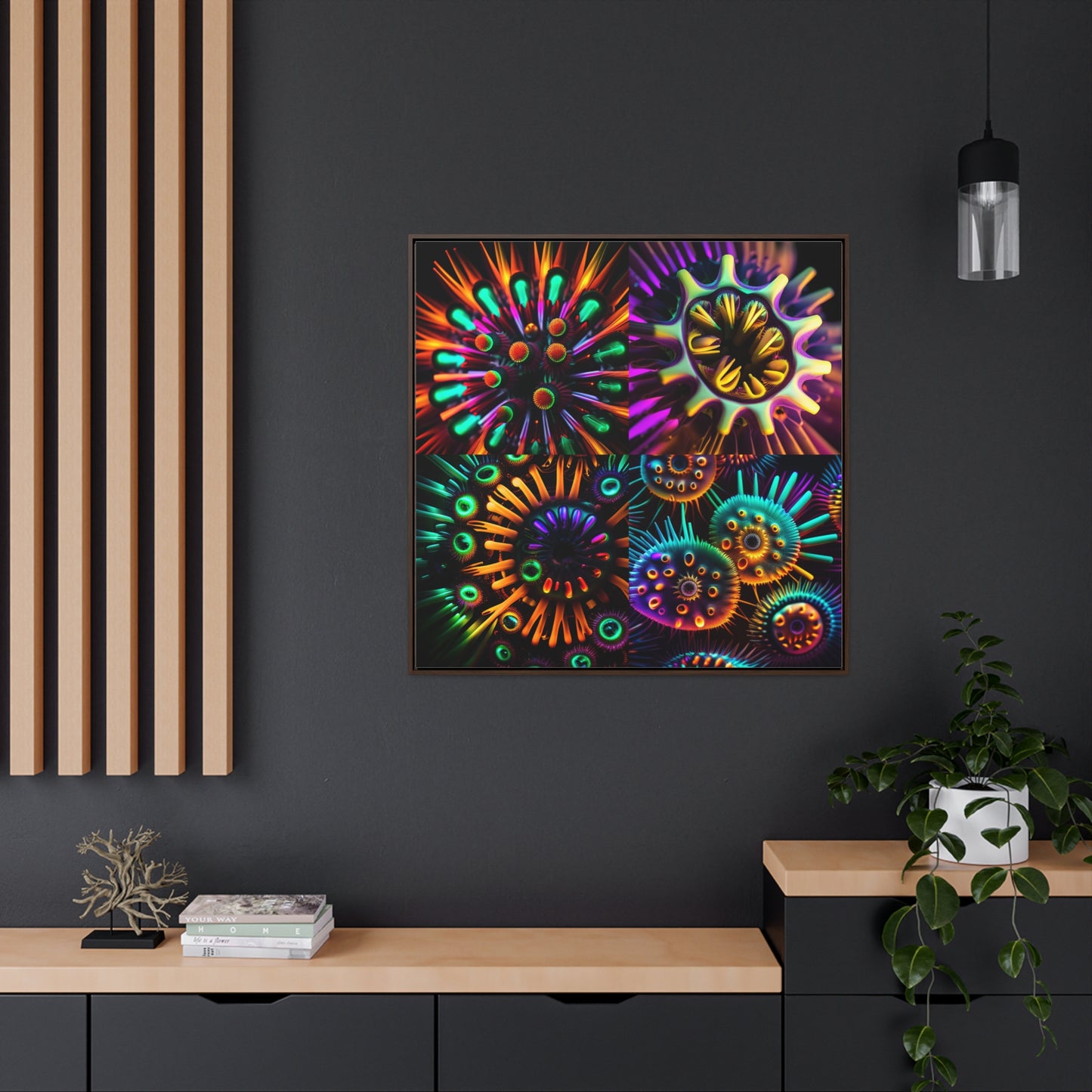 Gallery Canvas Wraps, Square Frame Neon Macro