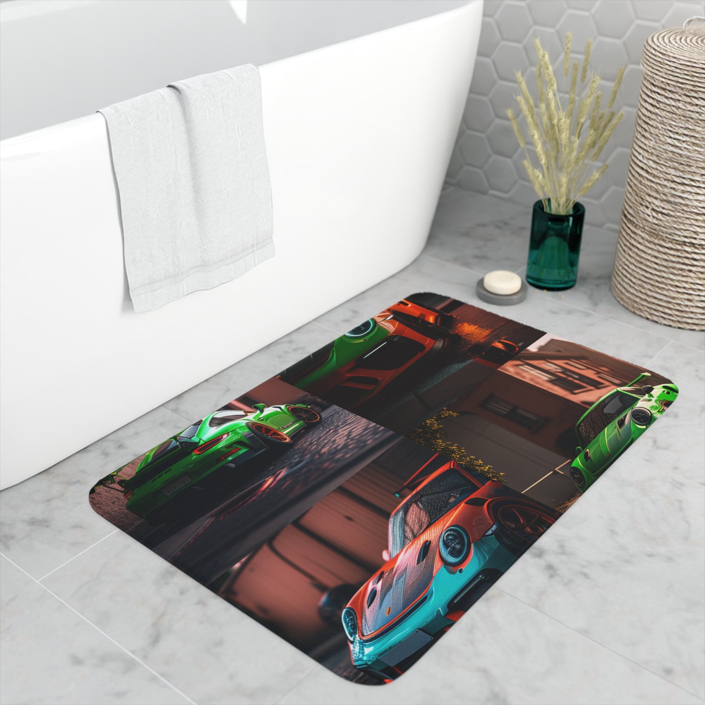 Memory Foam Bath Mat porsche 911 gt3 5