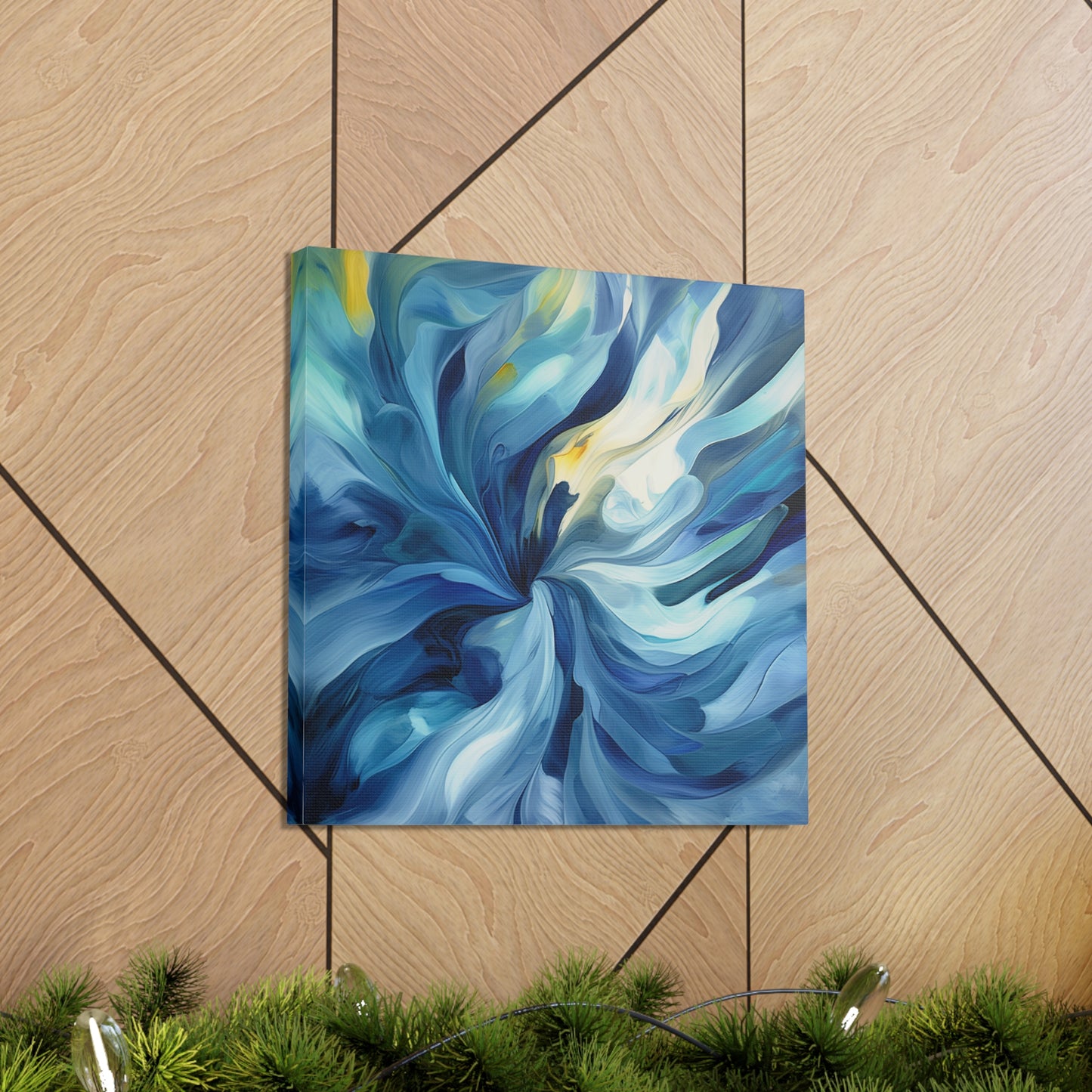 Canvas Gallery Wraps Blue Tluip Abstract 4
