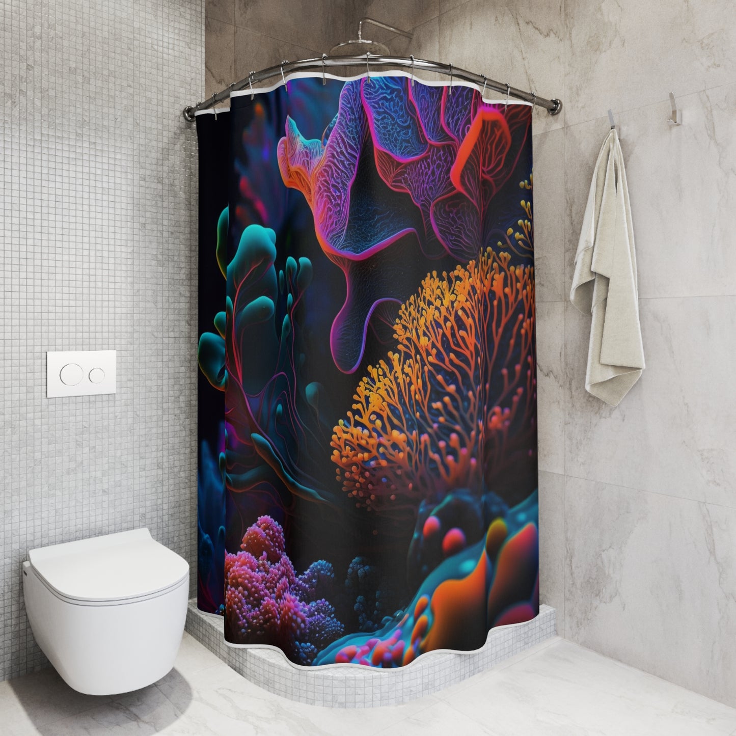 Polyester Shower Curtain Ocean Life Macro 2