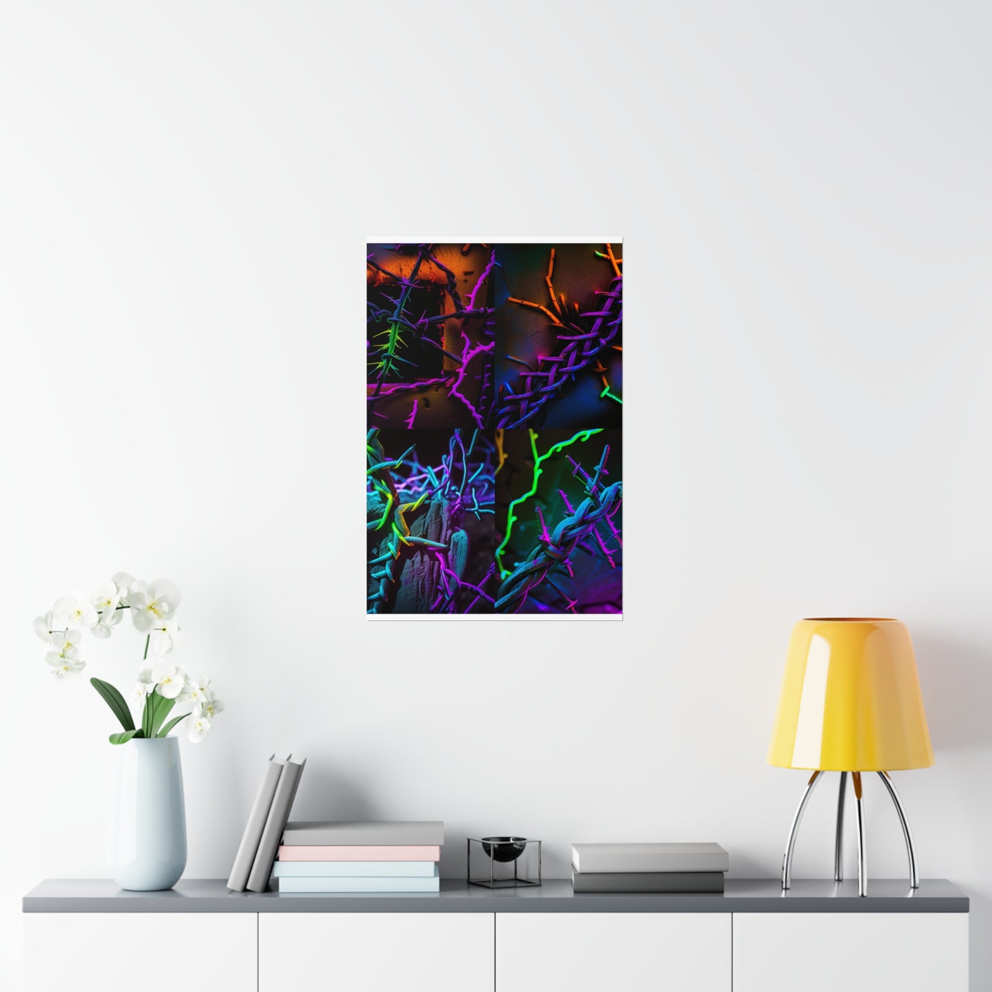 Premium Matte Vertical Posters Macro Neon Barbs 5
