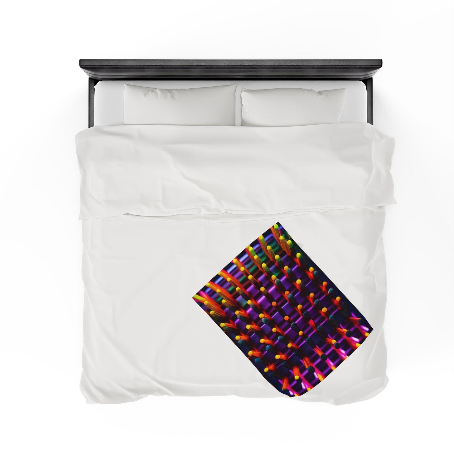 Velveteen Plush Blanket Macro Cactus neon square