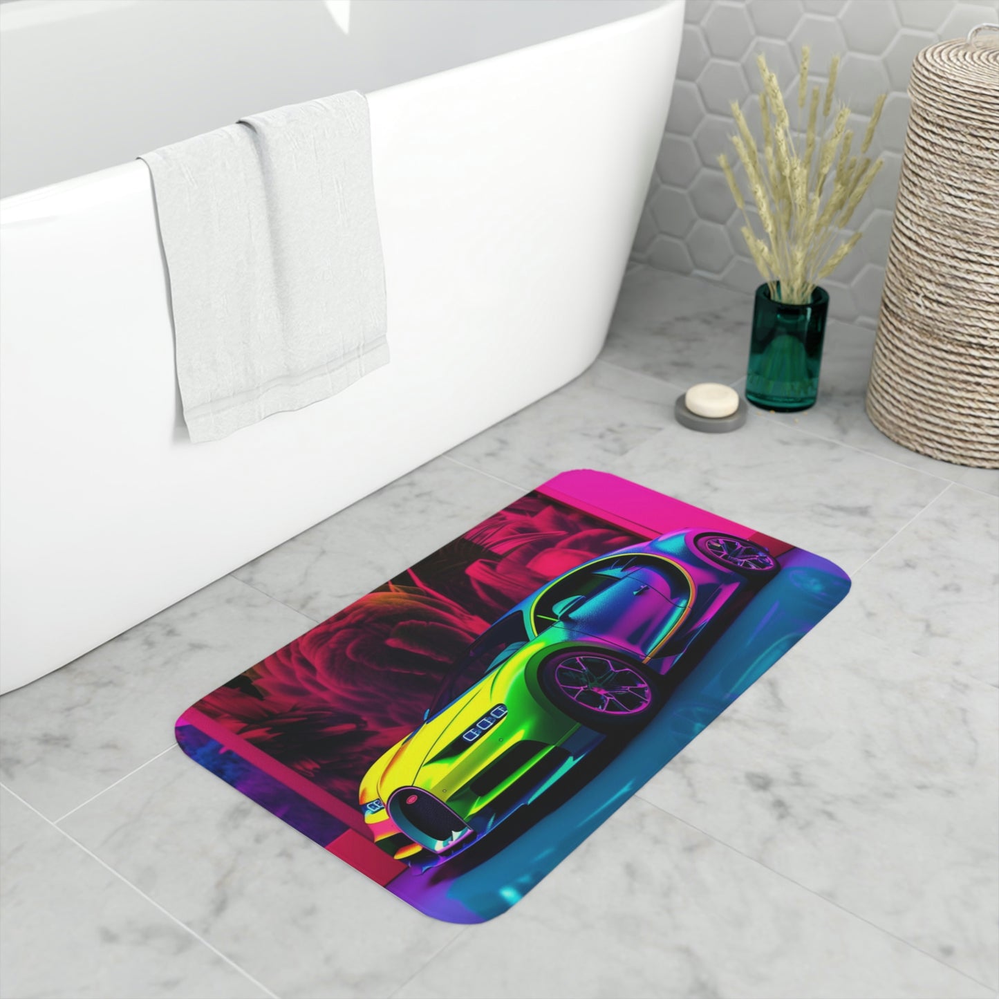 Memory Foam Bath Mat florescent Bugatti flair 1