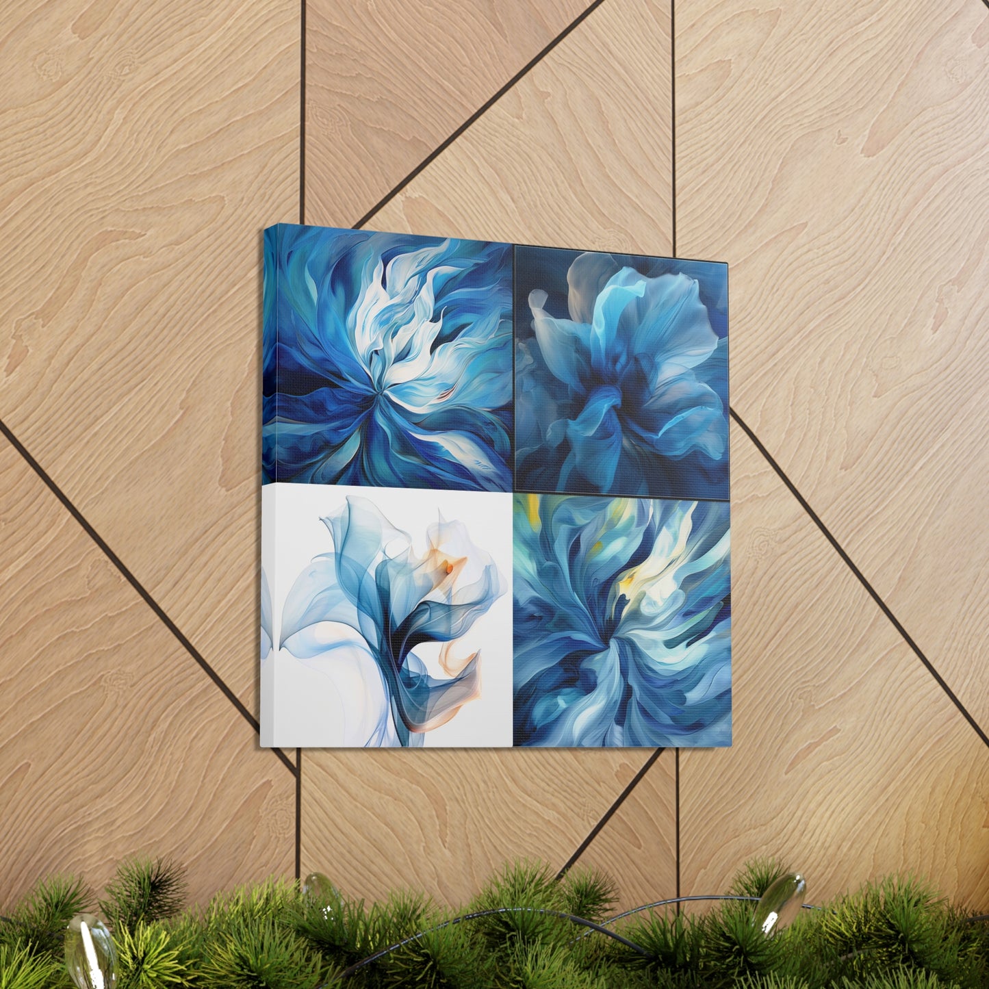 Canvas Gallery Wraps Blue Tluip Abstract 5