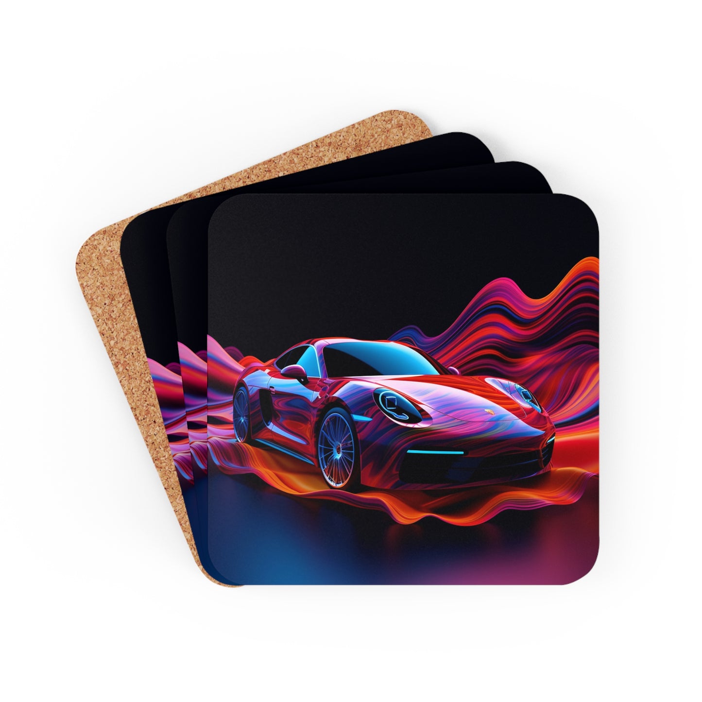 Corkwood Coaster Set Porsche Water Fusion 4