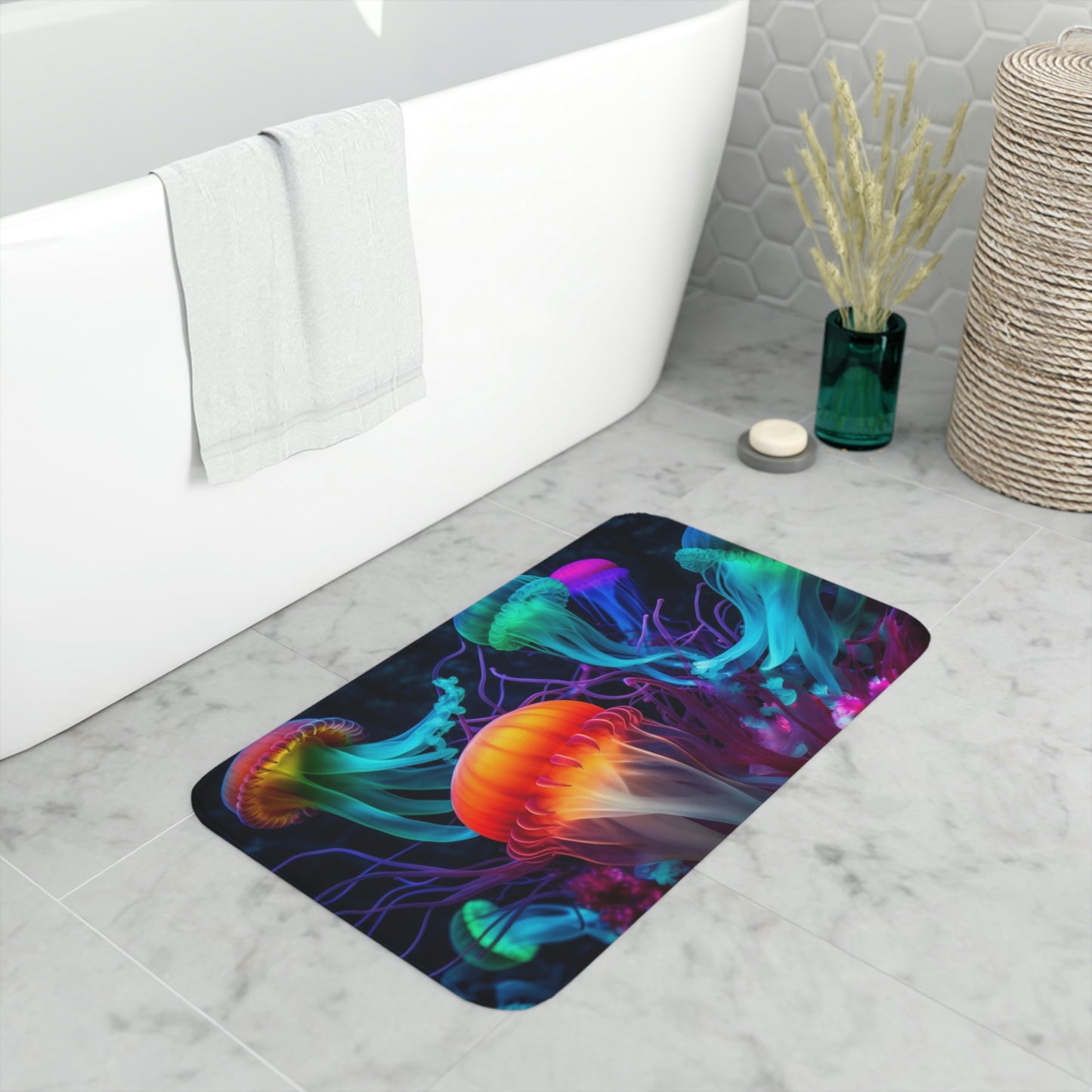 Memory Foam Bath Mat neon party jelly 1