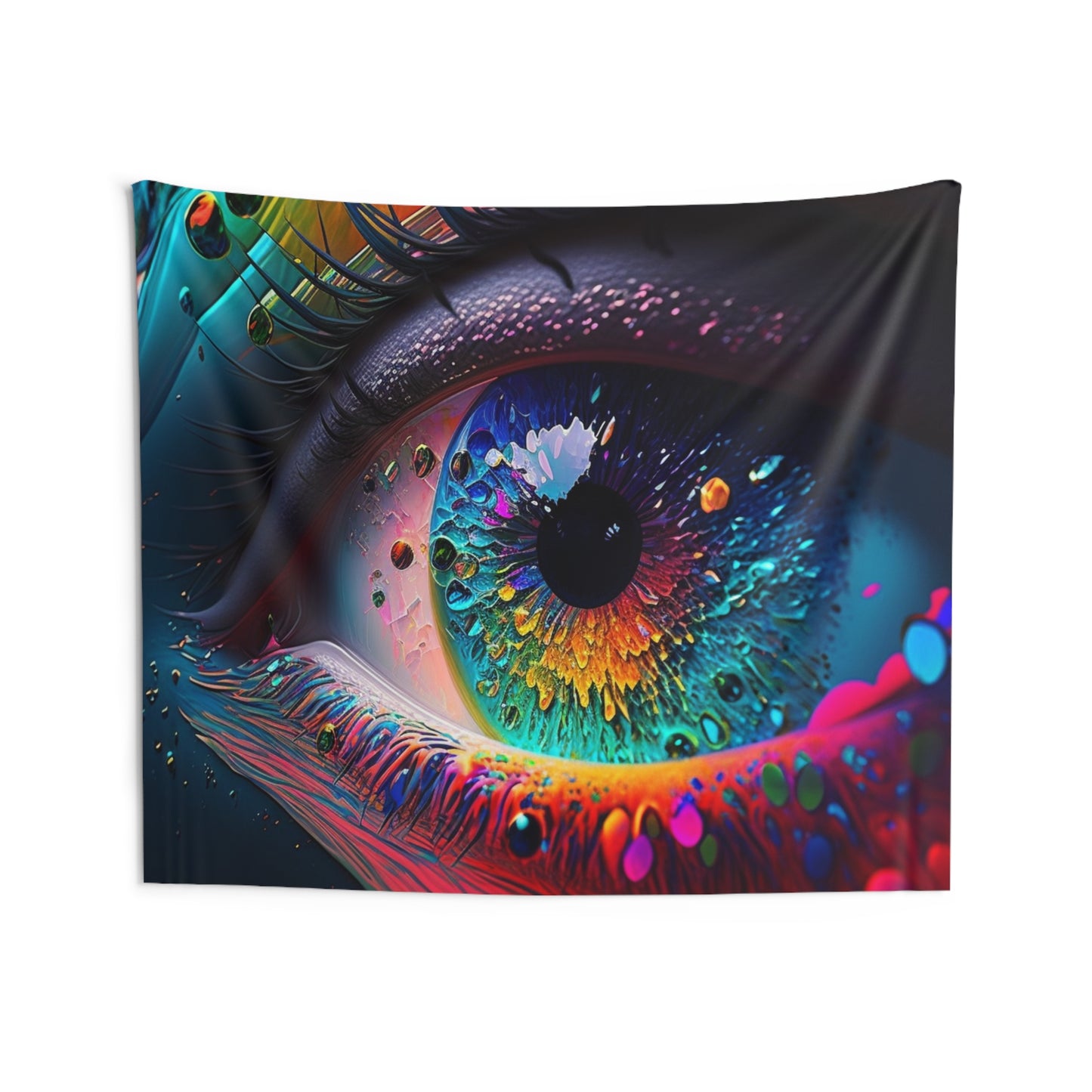 Indoor Wall Tapestries Macro Eye Photo 3