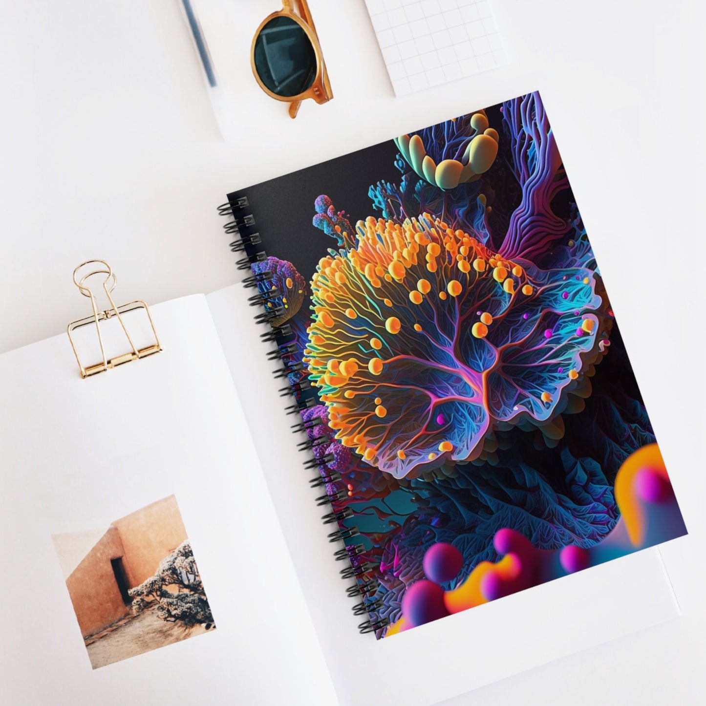 Spiral Notebook - Ruled Line Ocean Life Macro 1