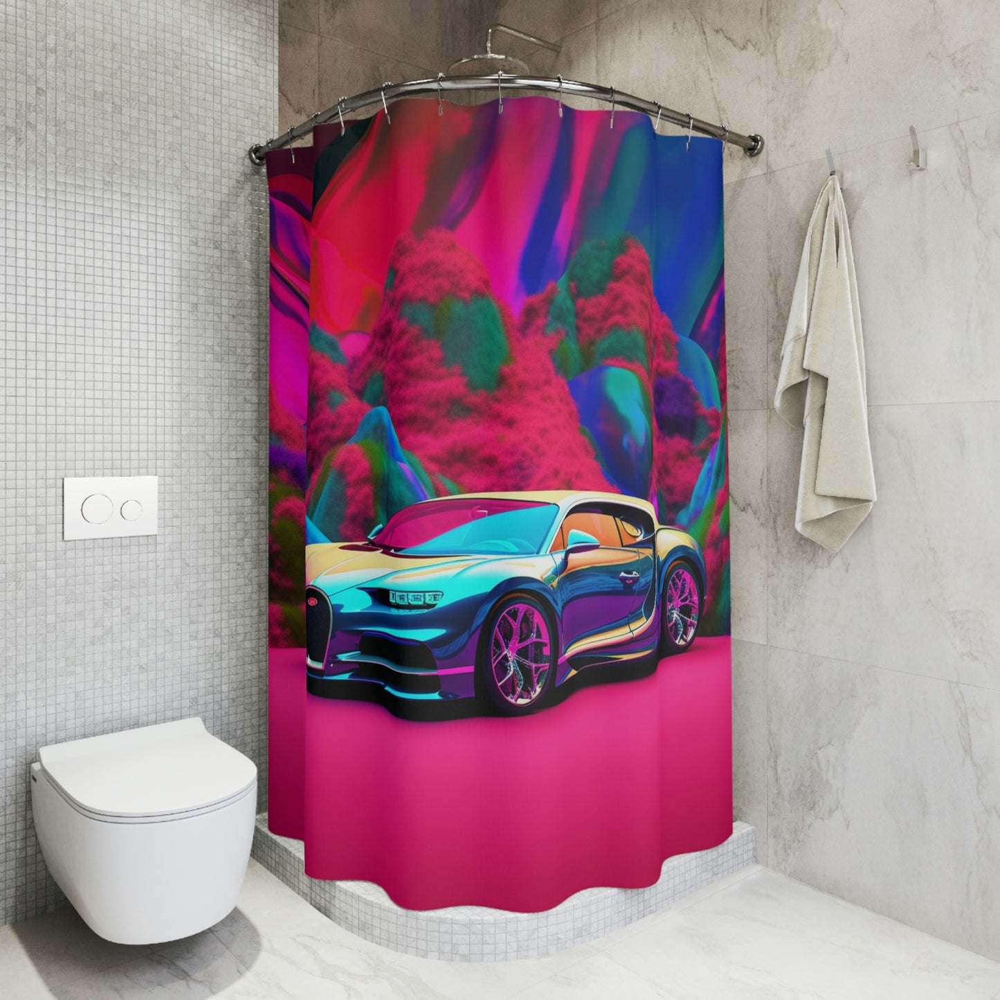 Polyester Shower Curtain florescent Bugatti flair 4