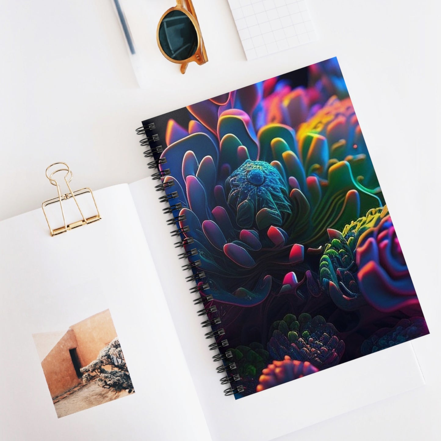 Spiral Notebook - Ruled Line Ocean Life Macro 4