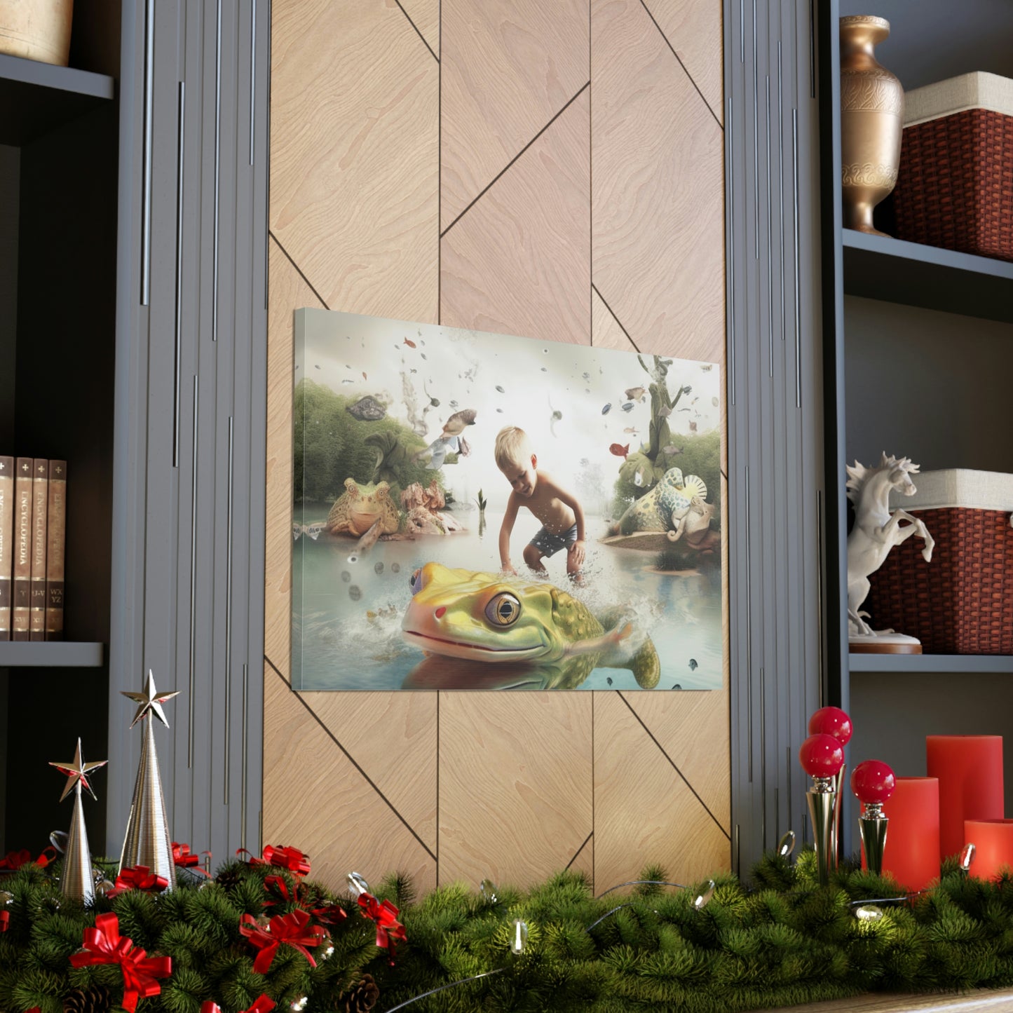 Canvas Gallery Wraps Boy Frog 5