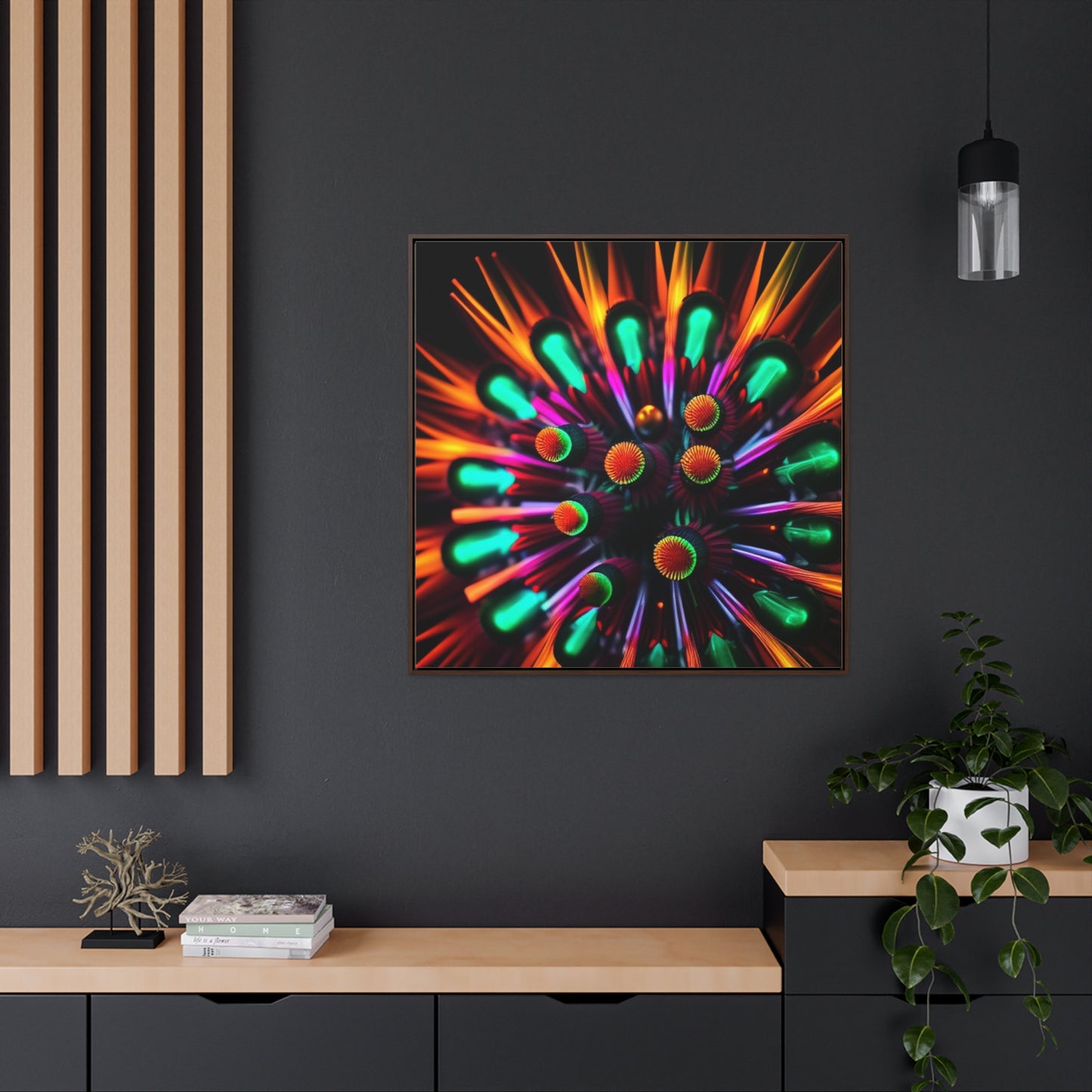 Gallery Canvas Wraps, Square Frame Neon Macro 1