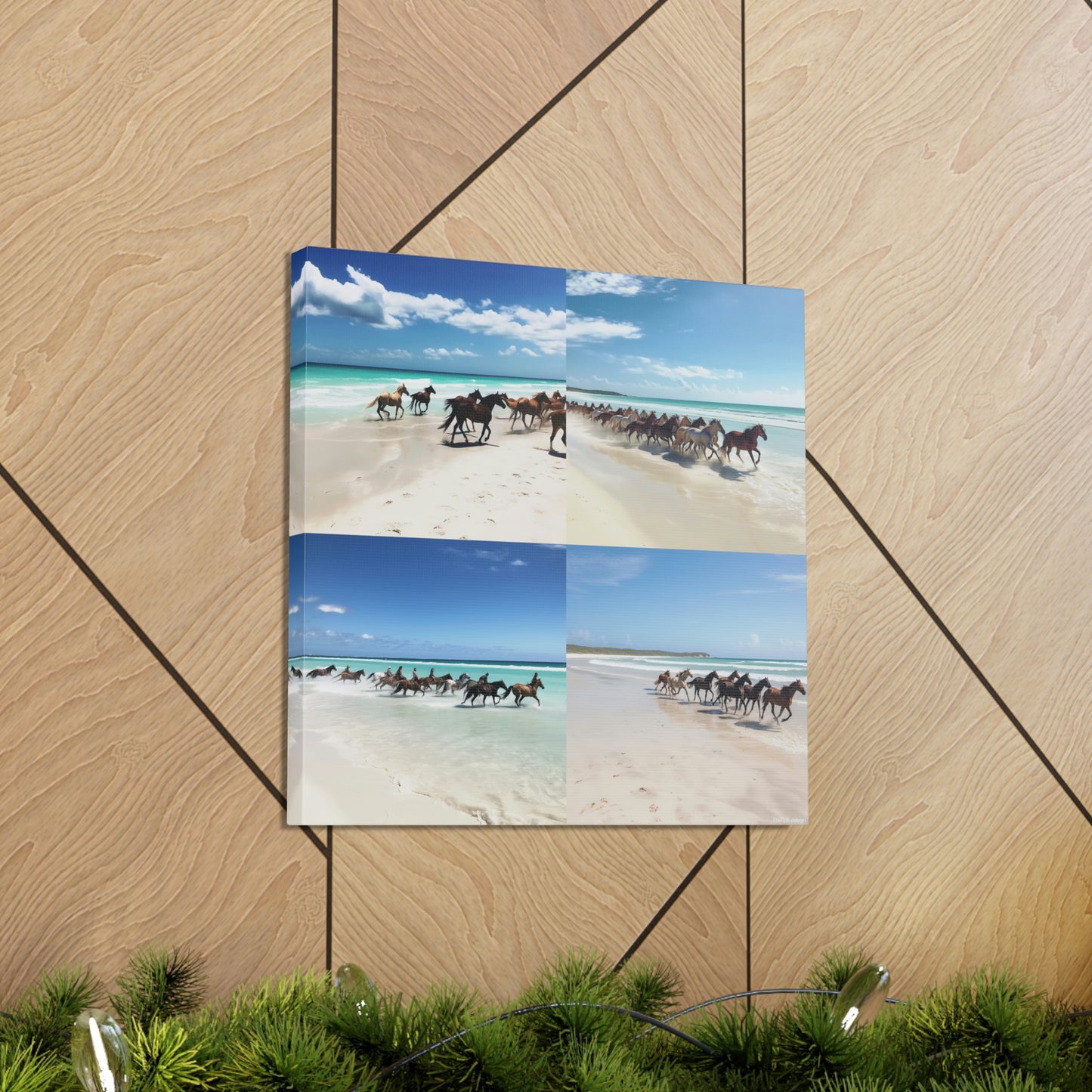 Canvas Gallery Wraps 100 Horses Running 4 Pack