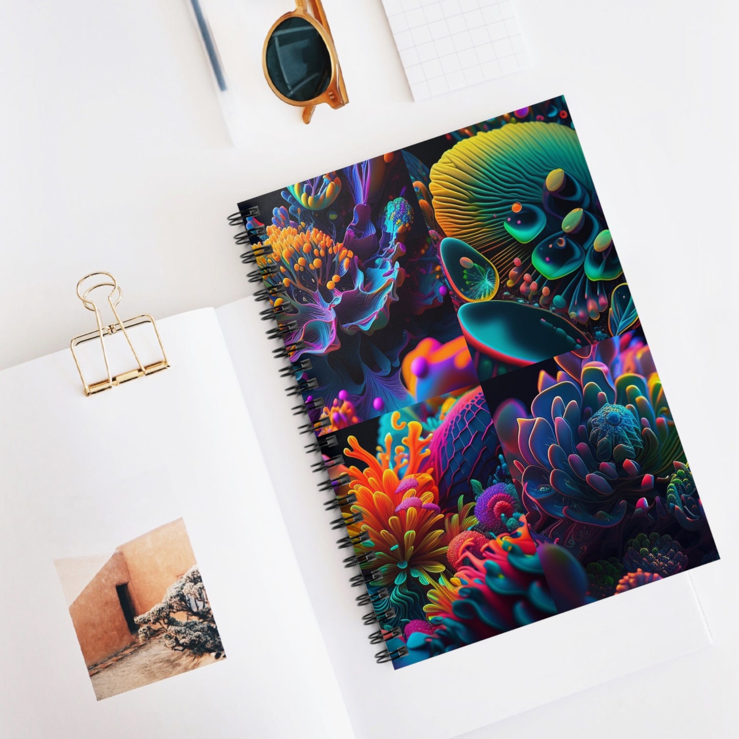 Spiral Notebook - Ruled Line Ocean Life Macro 5