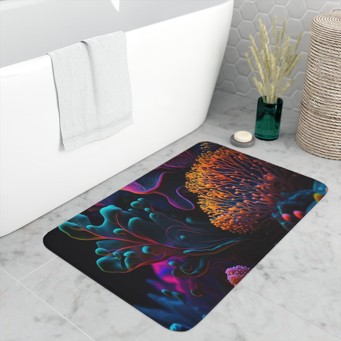 Memory Foam Bath Mat Ocean Life Macro 2