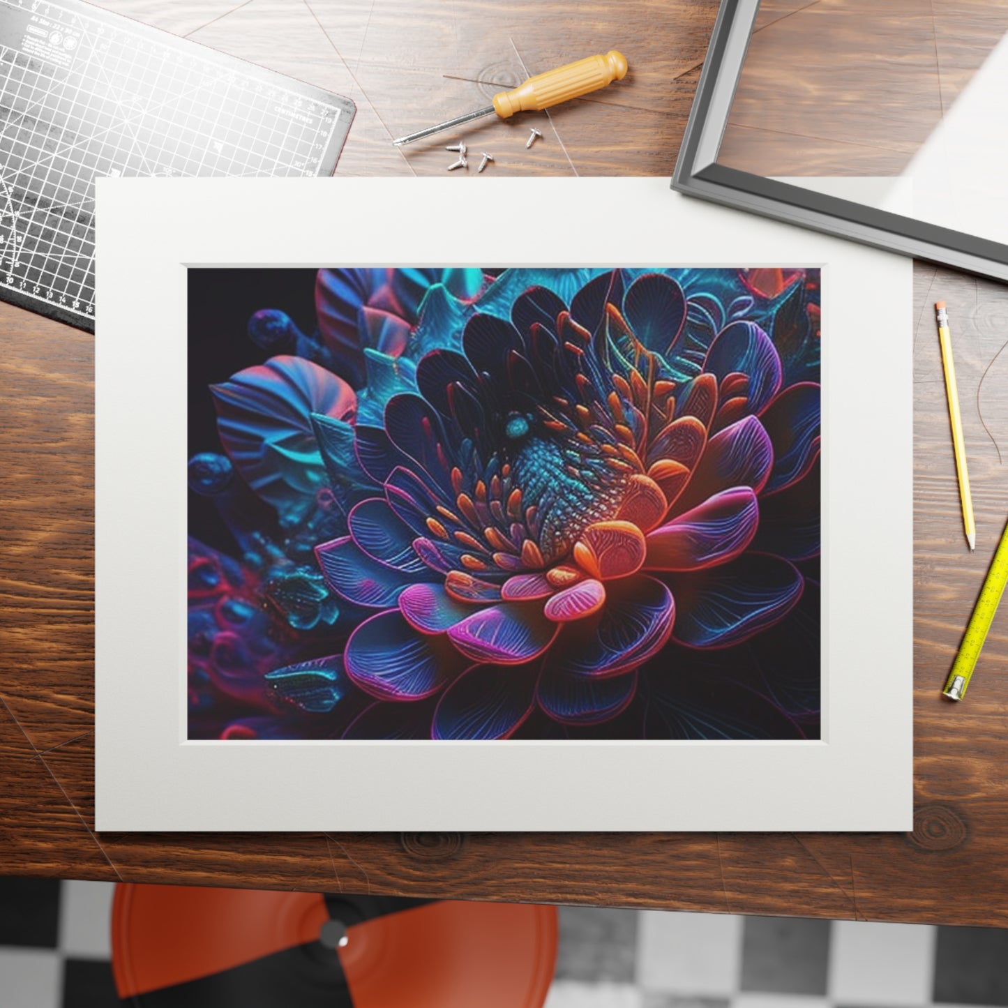 Fine Art Prints (Passepartout Paper Frame) Neon Florescent Glow 4