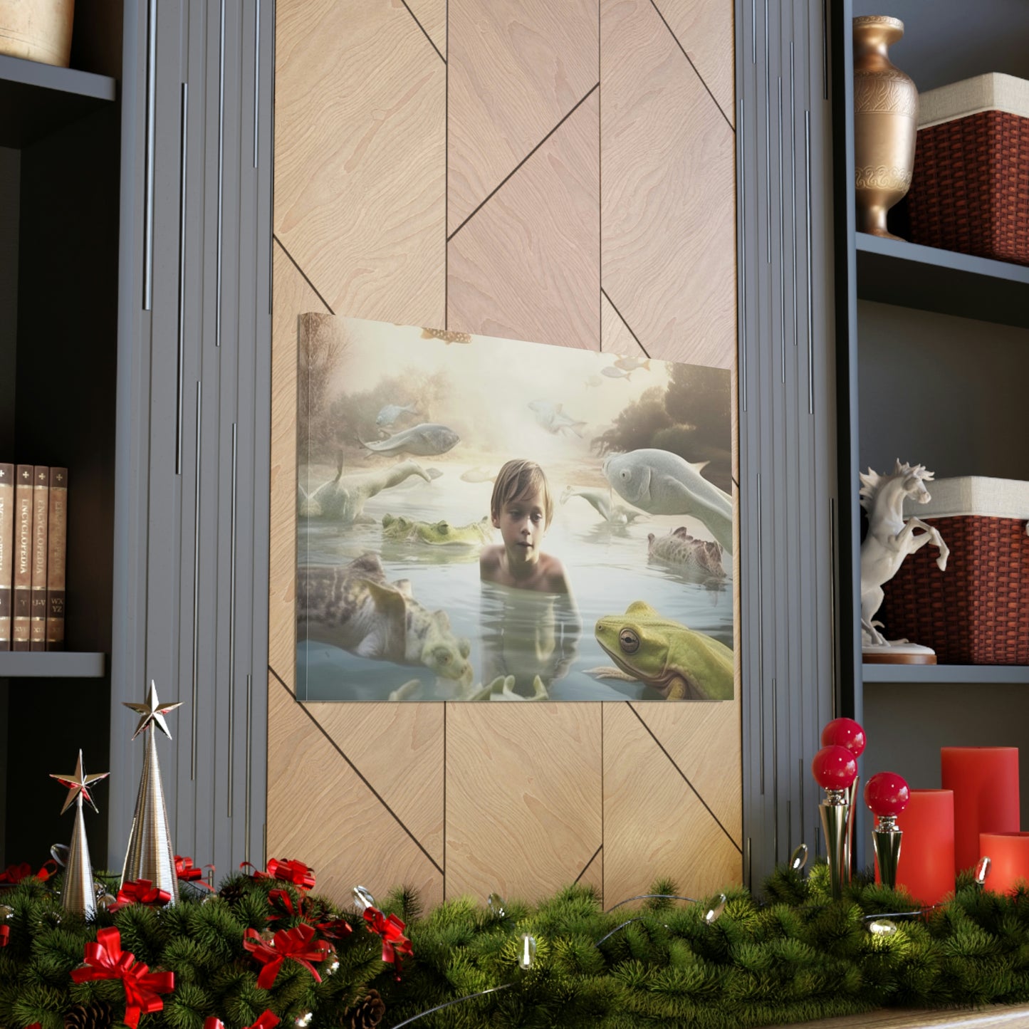 Canvas Gallery Wraps Boy Frog 1