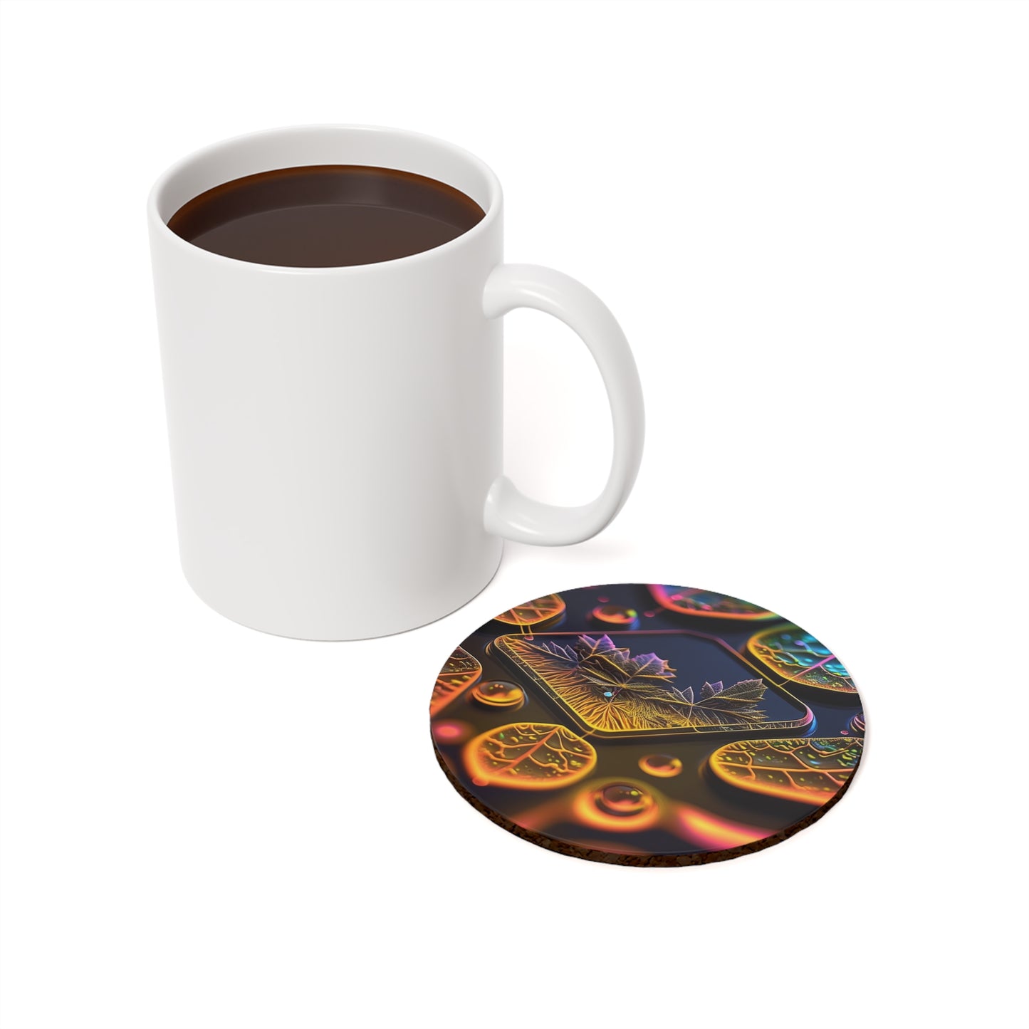 Cork Back Coaster Macro Florescent 4