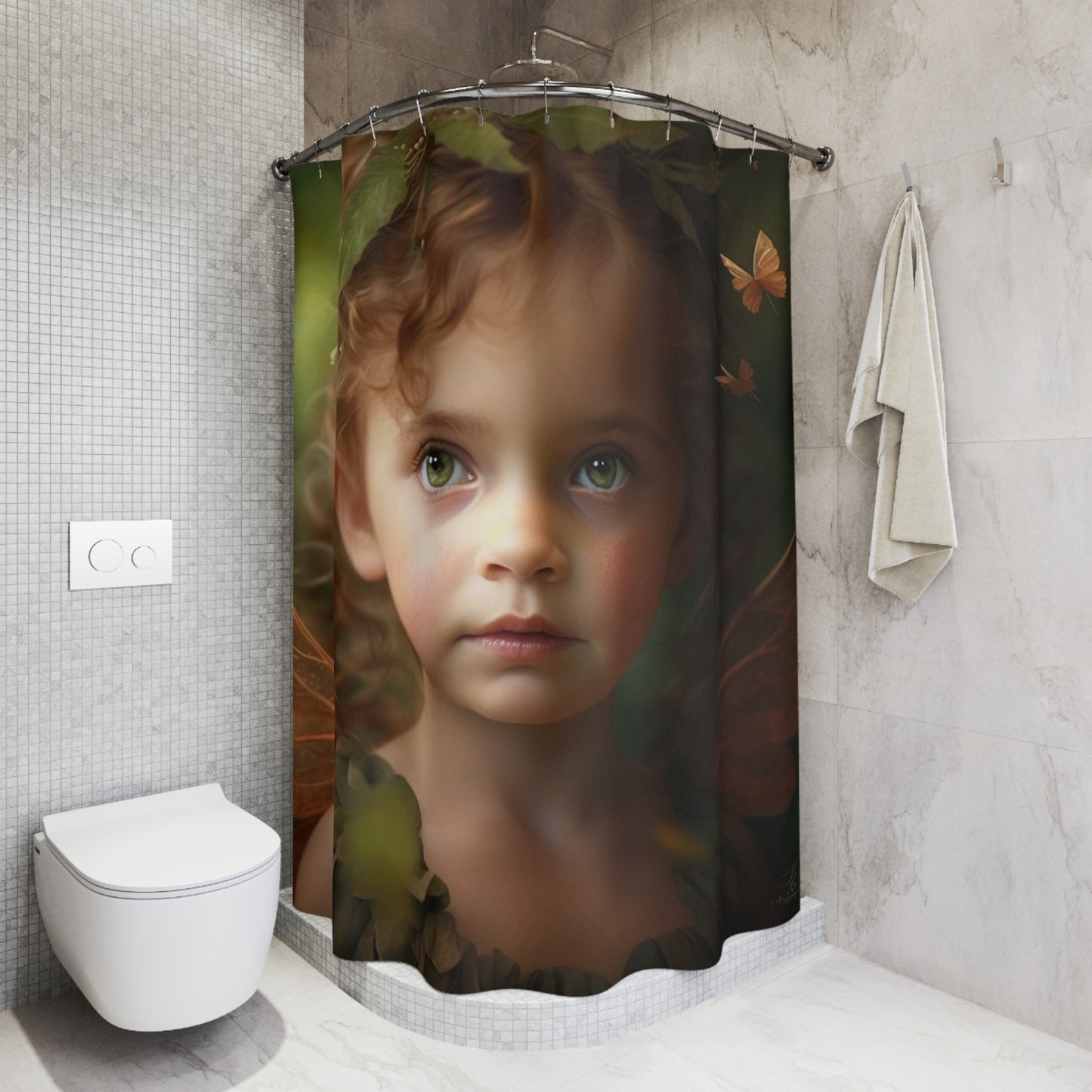 Polyester Shower Curtain fairy 3 year old