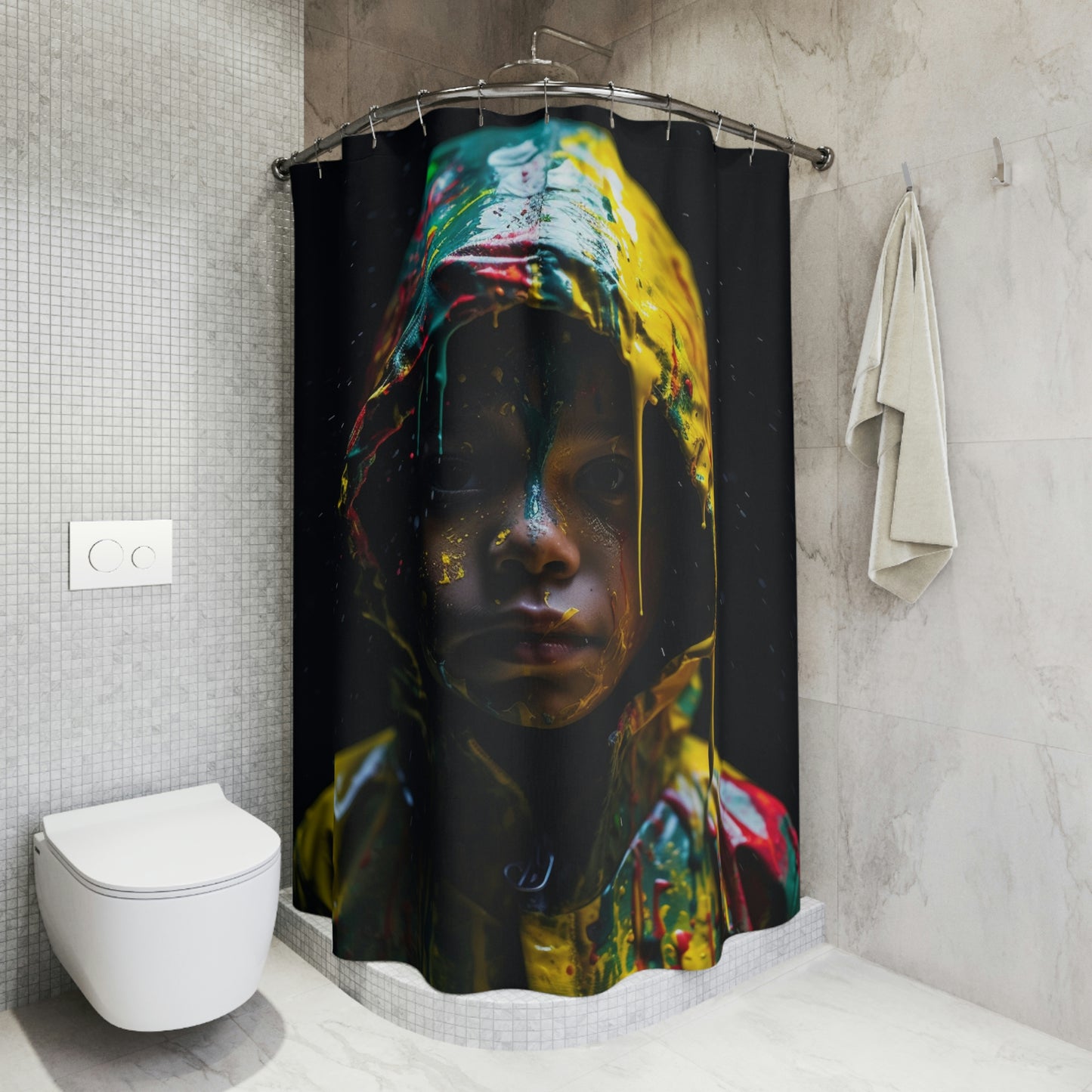 Polyester Shower Curtain rain color kid 3