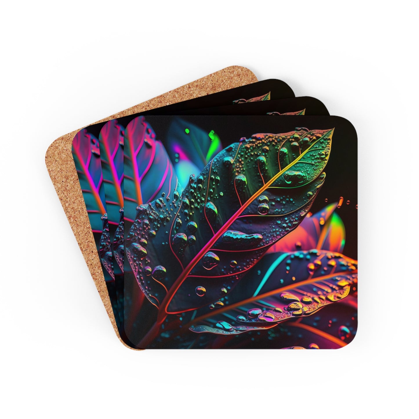 Corkwood Coaster Set Macro Florescent 3