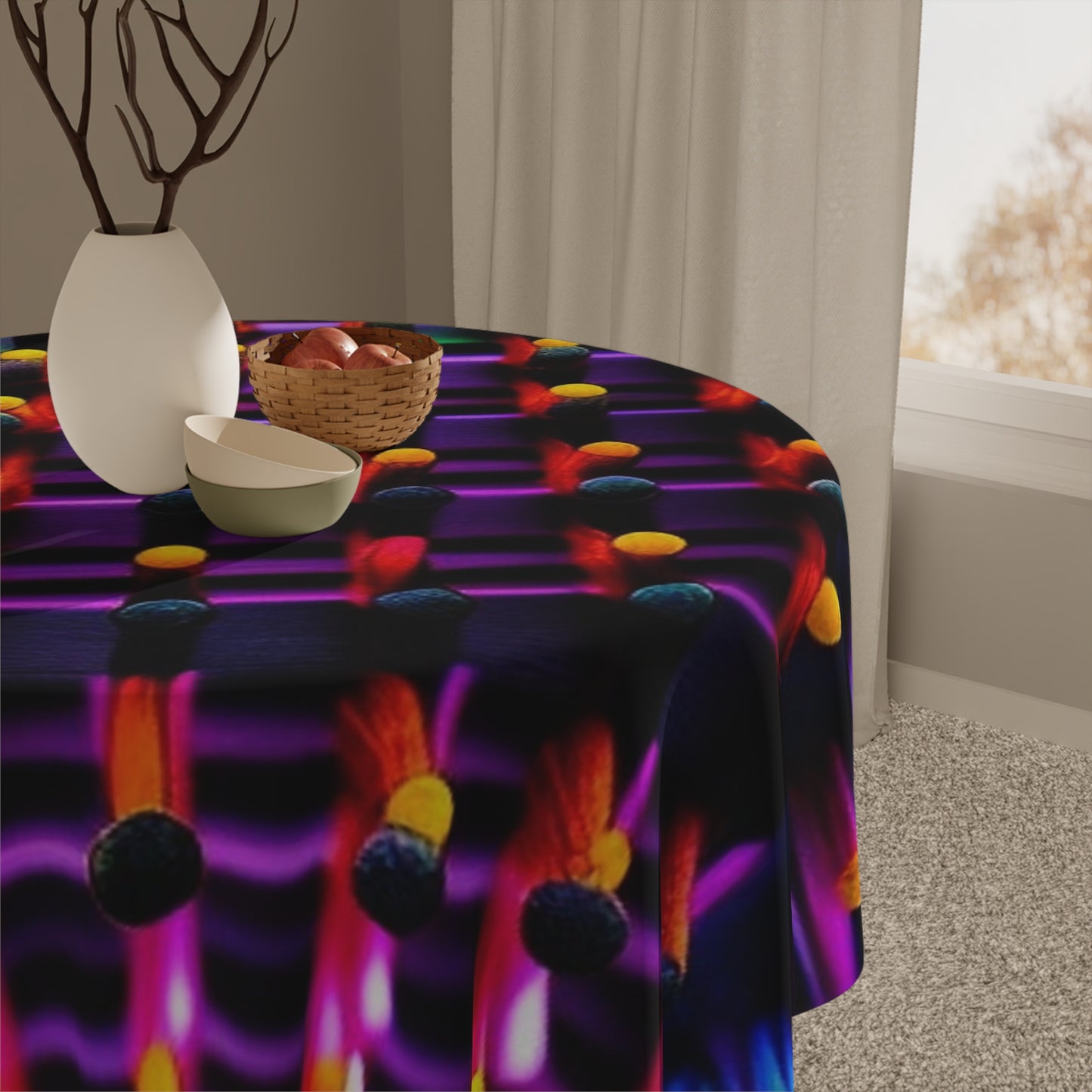 Tablecloth Macro Cactus neon square 2