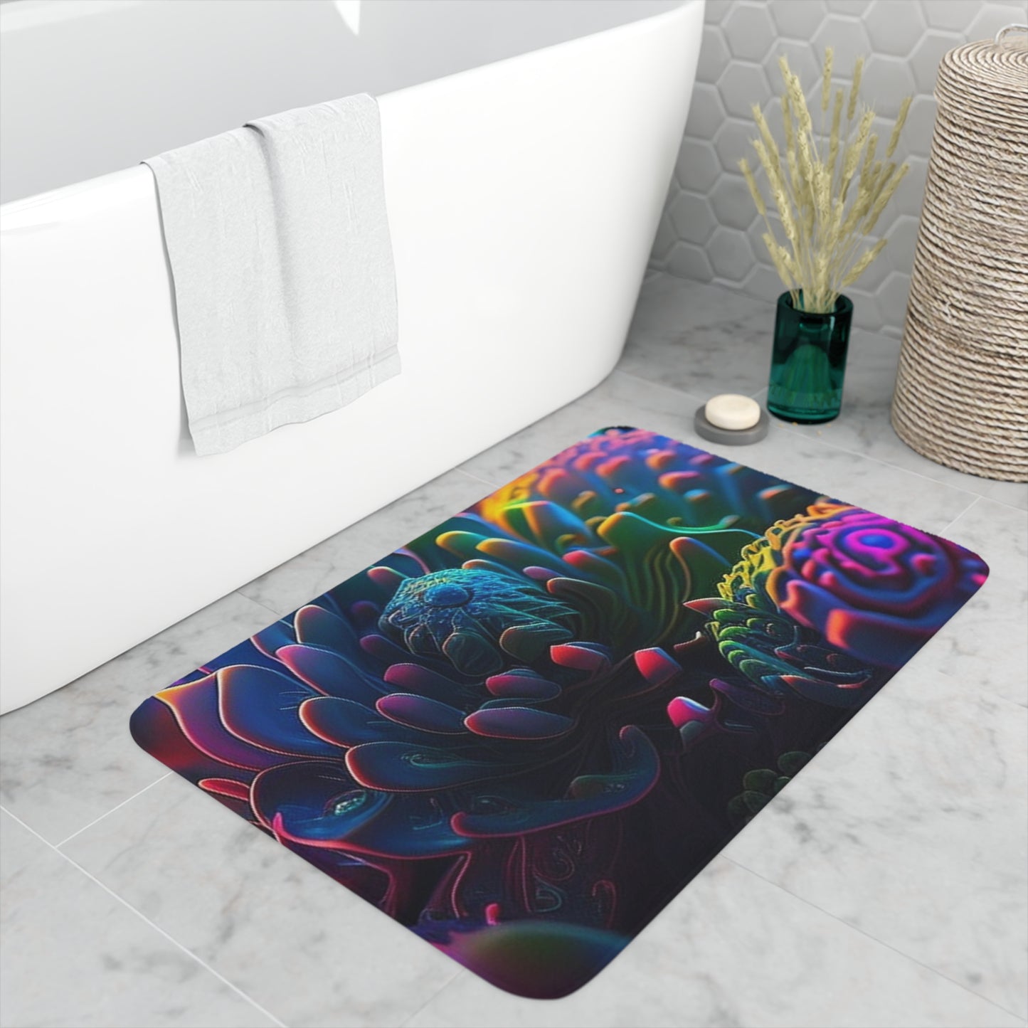 Memory Foam Bath Mat Ocean Life Macro 4