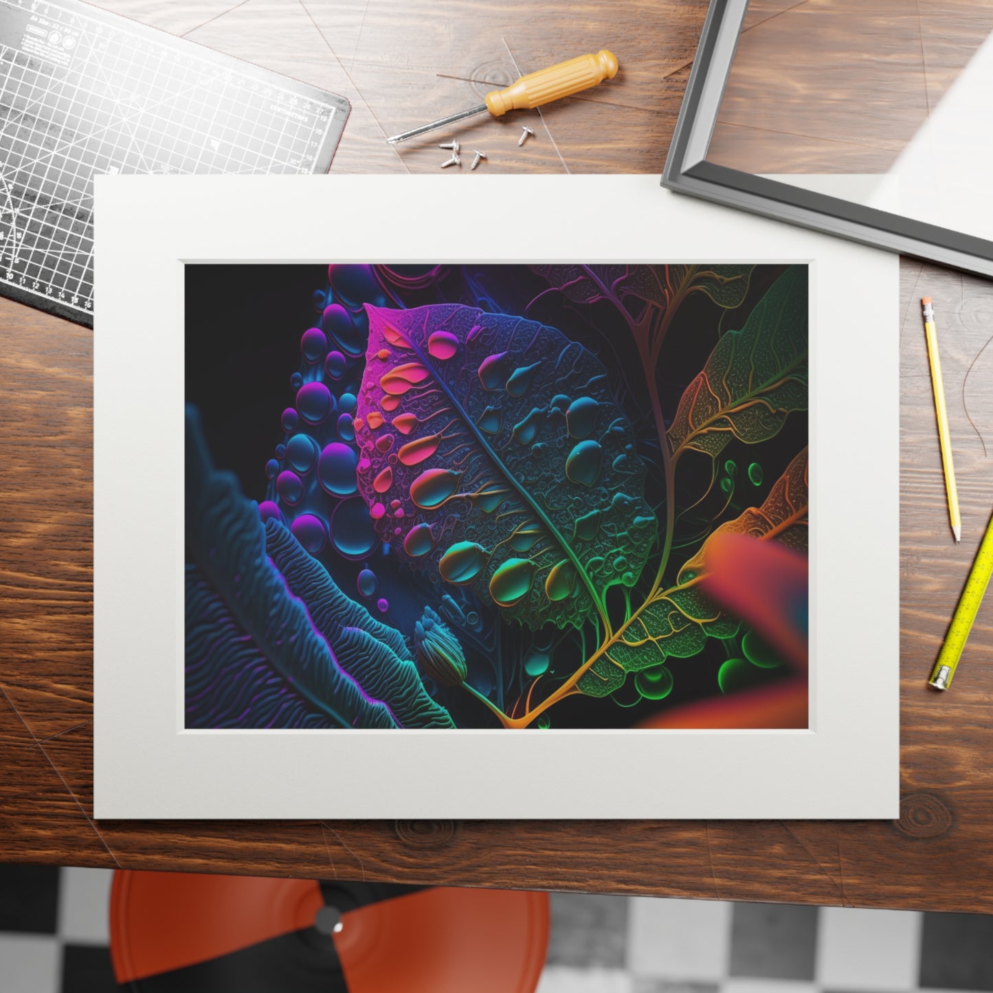 Fine Art Prints (Passepartout Paper Frame) Macro Reef Florescent 4