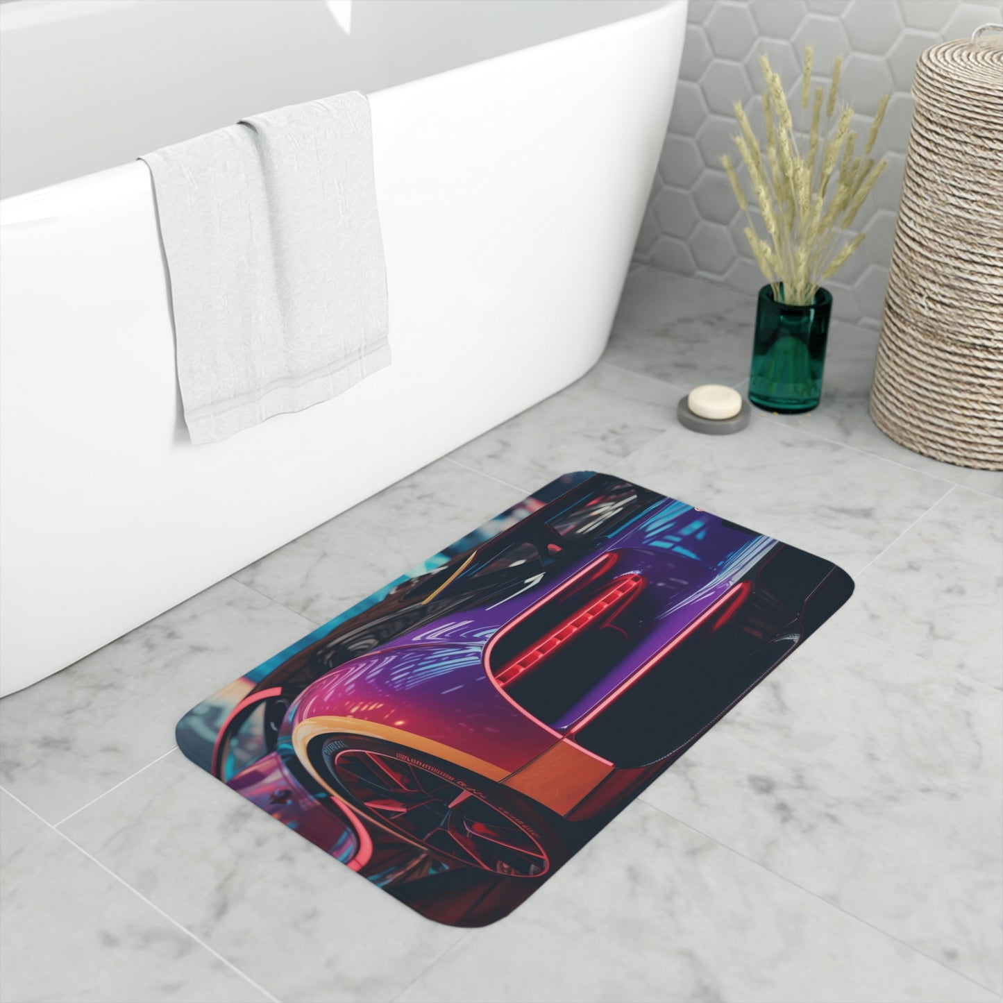 Memory Foam Bath Mat hyper Bugatti neon Chiron 3