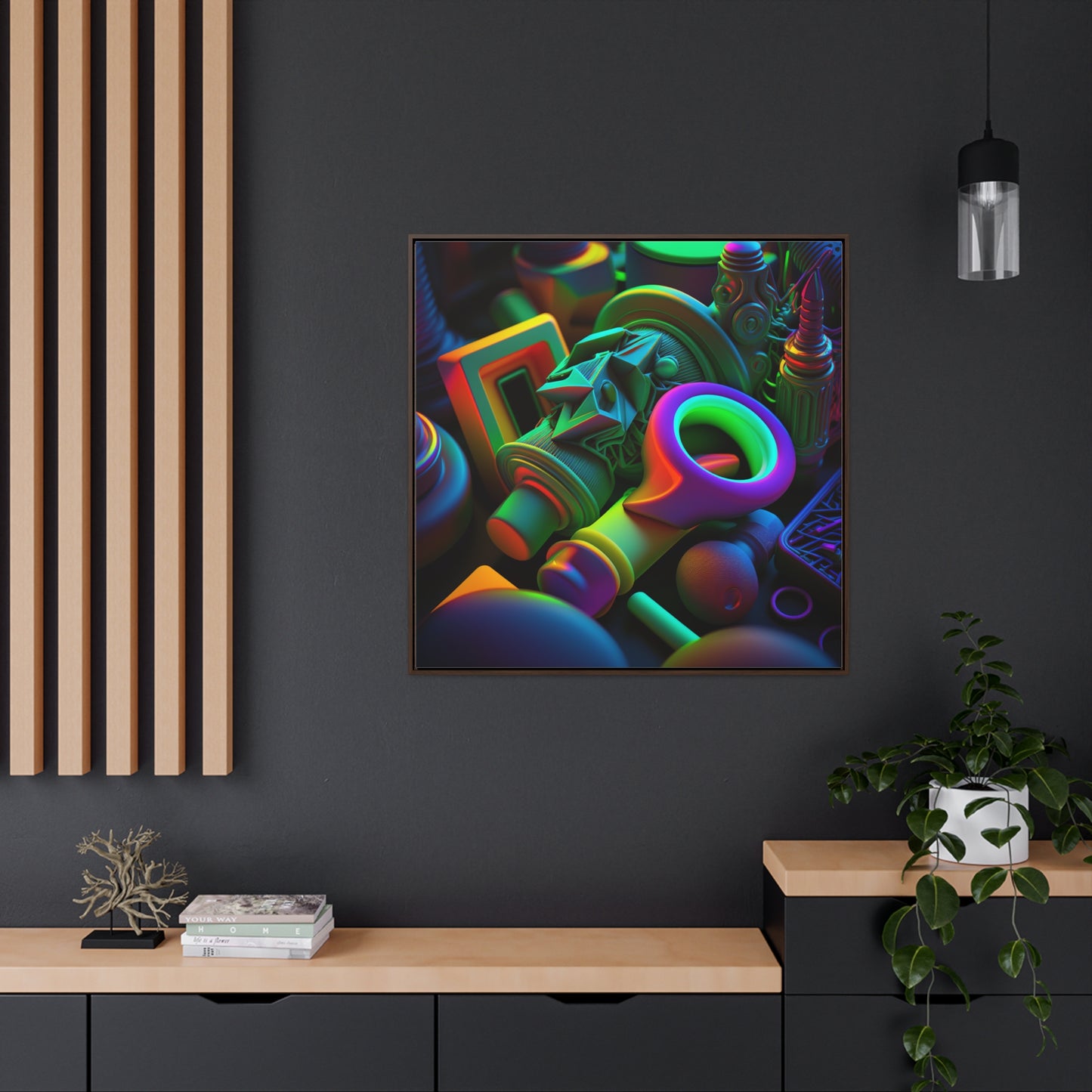 Gallery Canvas Wraps, Square Frame Neon Glow 2