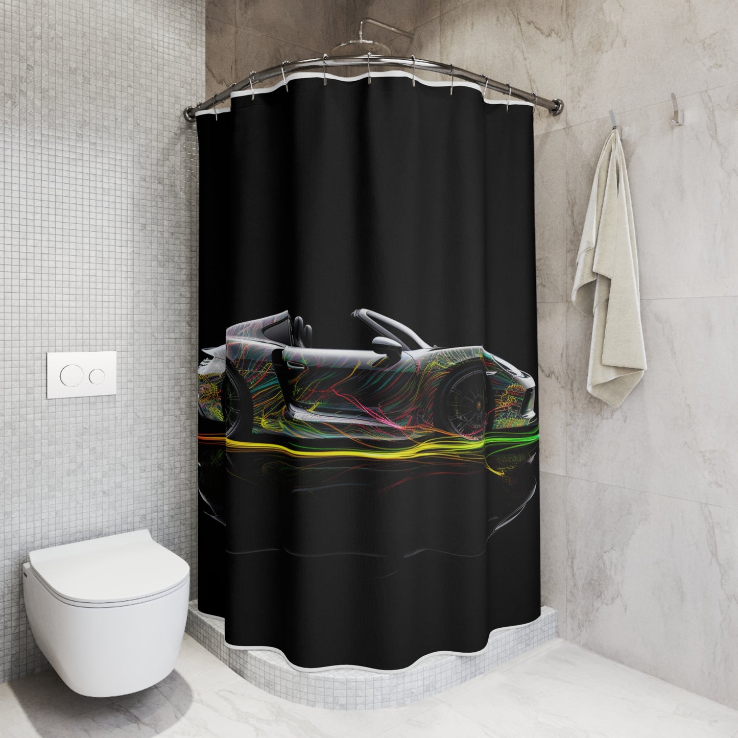 Polyester Shower Curtain Porsche Line 1