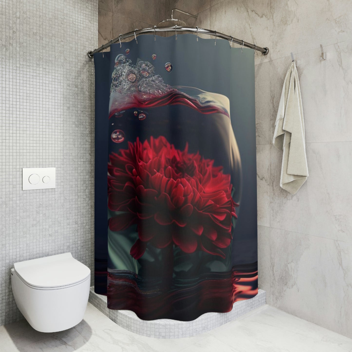 Polyester Shower Curtain Chrysanthemum 1