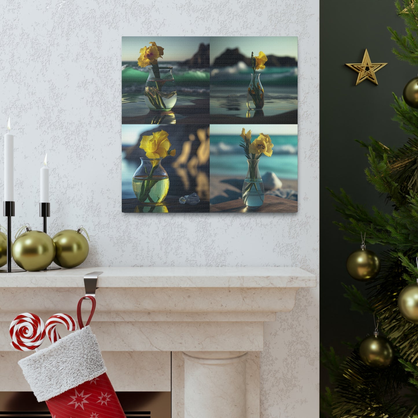 Canvas Gallery Wraps Yellow Gladiolus glass 5
