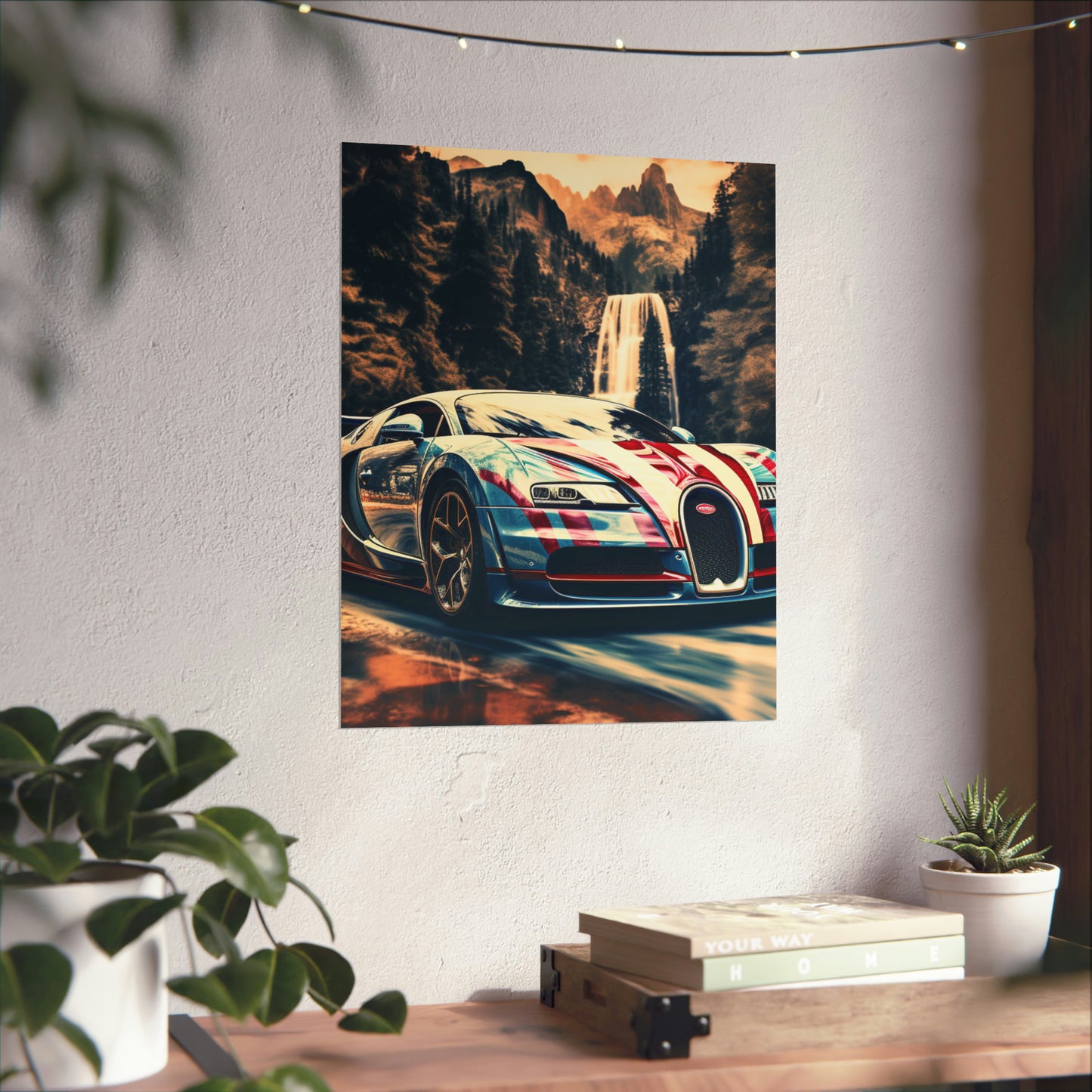 Premium Matte Vertical Posters Bugatti Waterfall 1