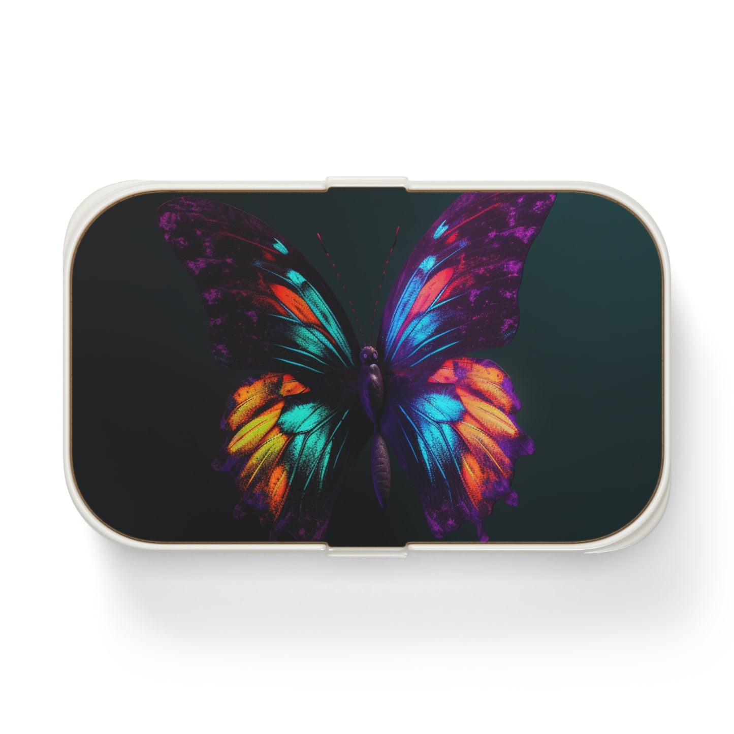 Bento Lunch Box Hyper Colorful Butterfly Purple 1