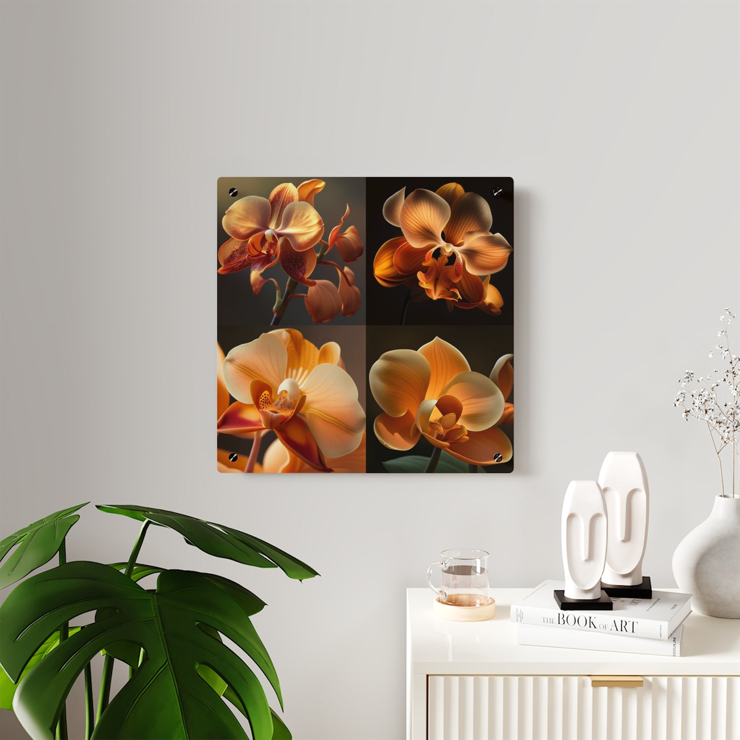 Acrylic Wall Art Panels Orange Orchid 5