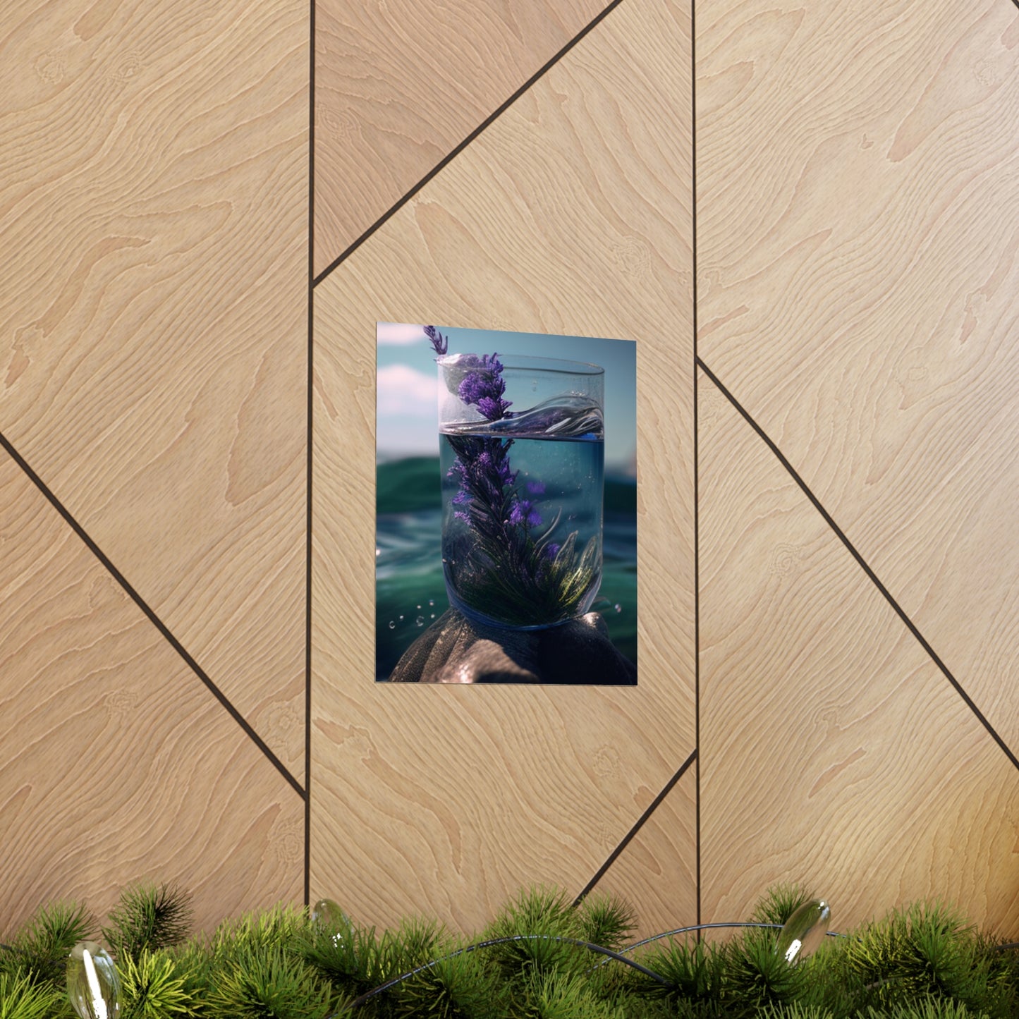 Premium Matte Vertical Posters Lavender in a vase 2