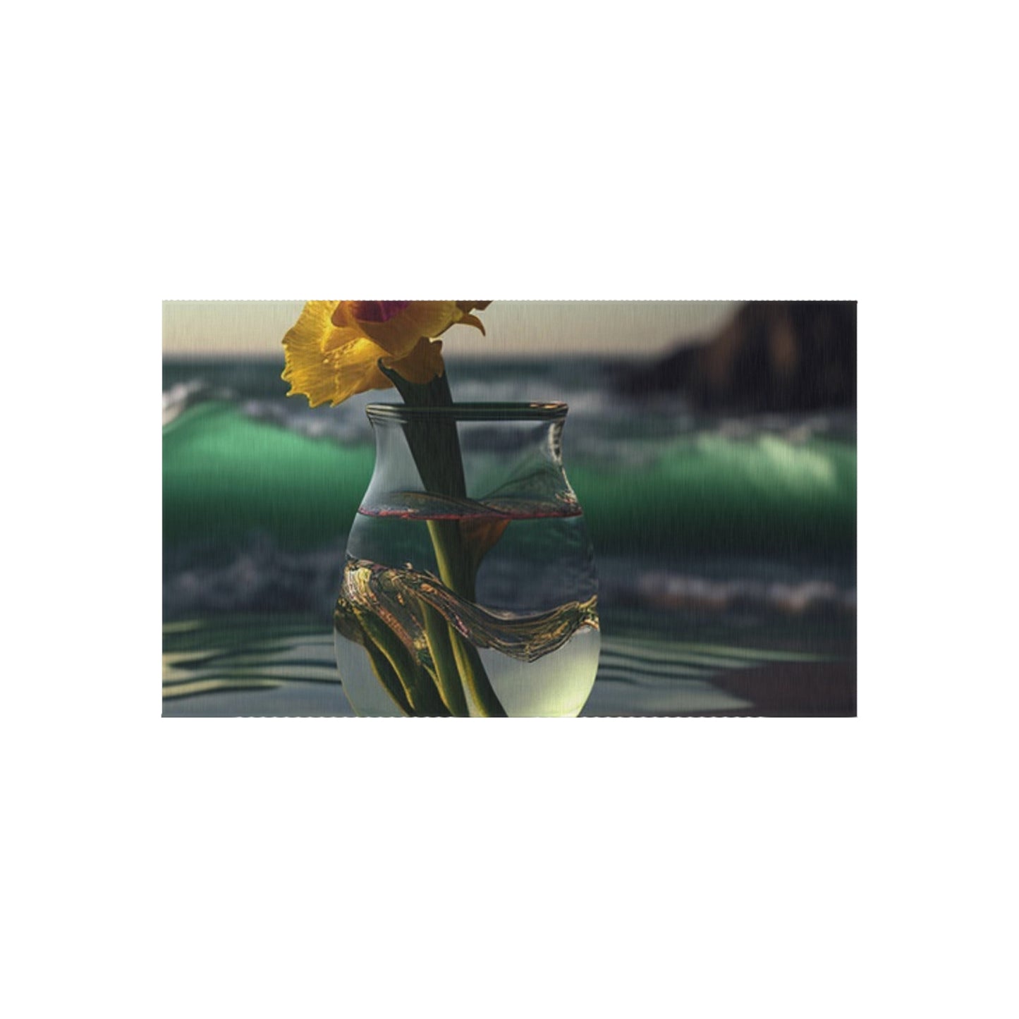 Outdoor Rug  Yellow Gladiolus glass 1