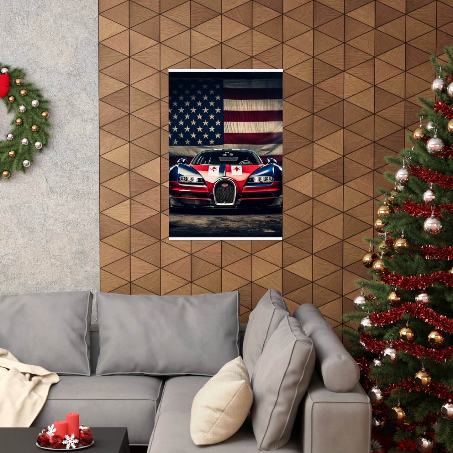 Premium Matte Vertical Posters Bugatti American Flag 3