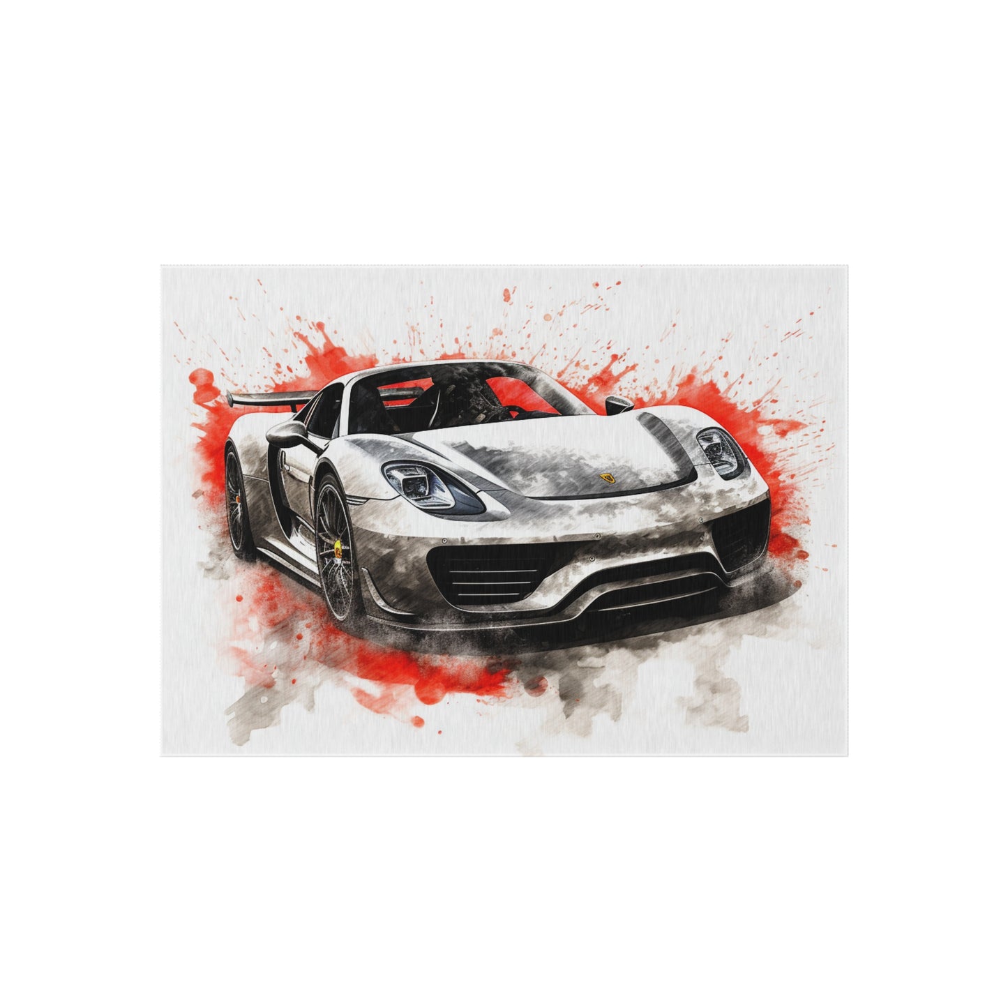 Outdoor Rug  918 Spyder white background driving fast with water splashing 4