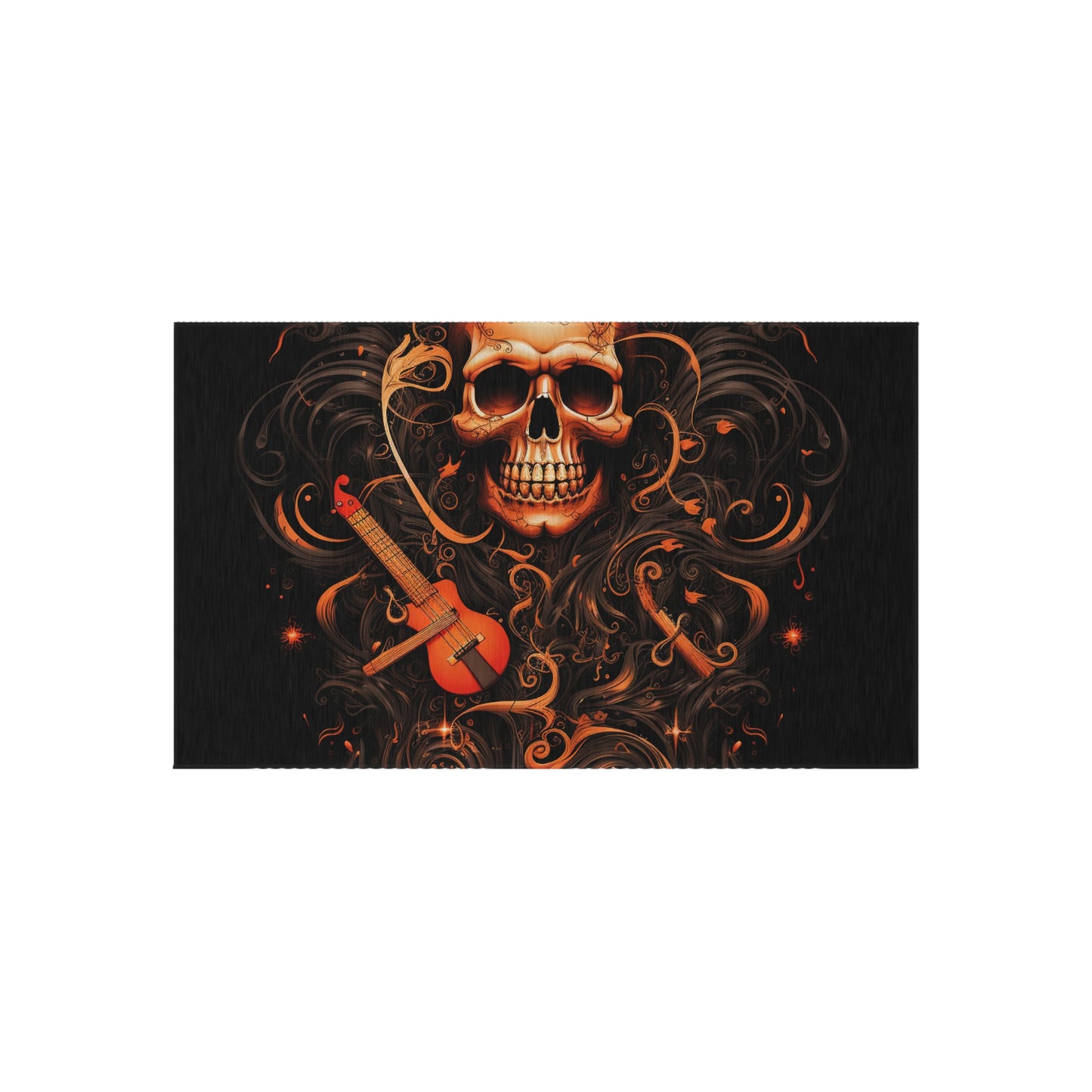 Outdoor Rug  Skull Treble Clef 4