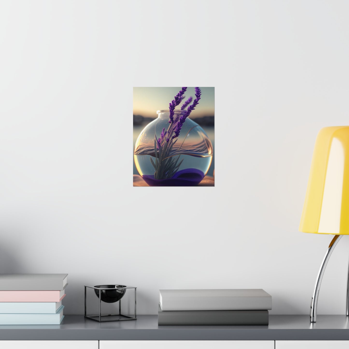 Premium Matte Vertical Posters Lavender in a vase 3