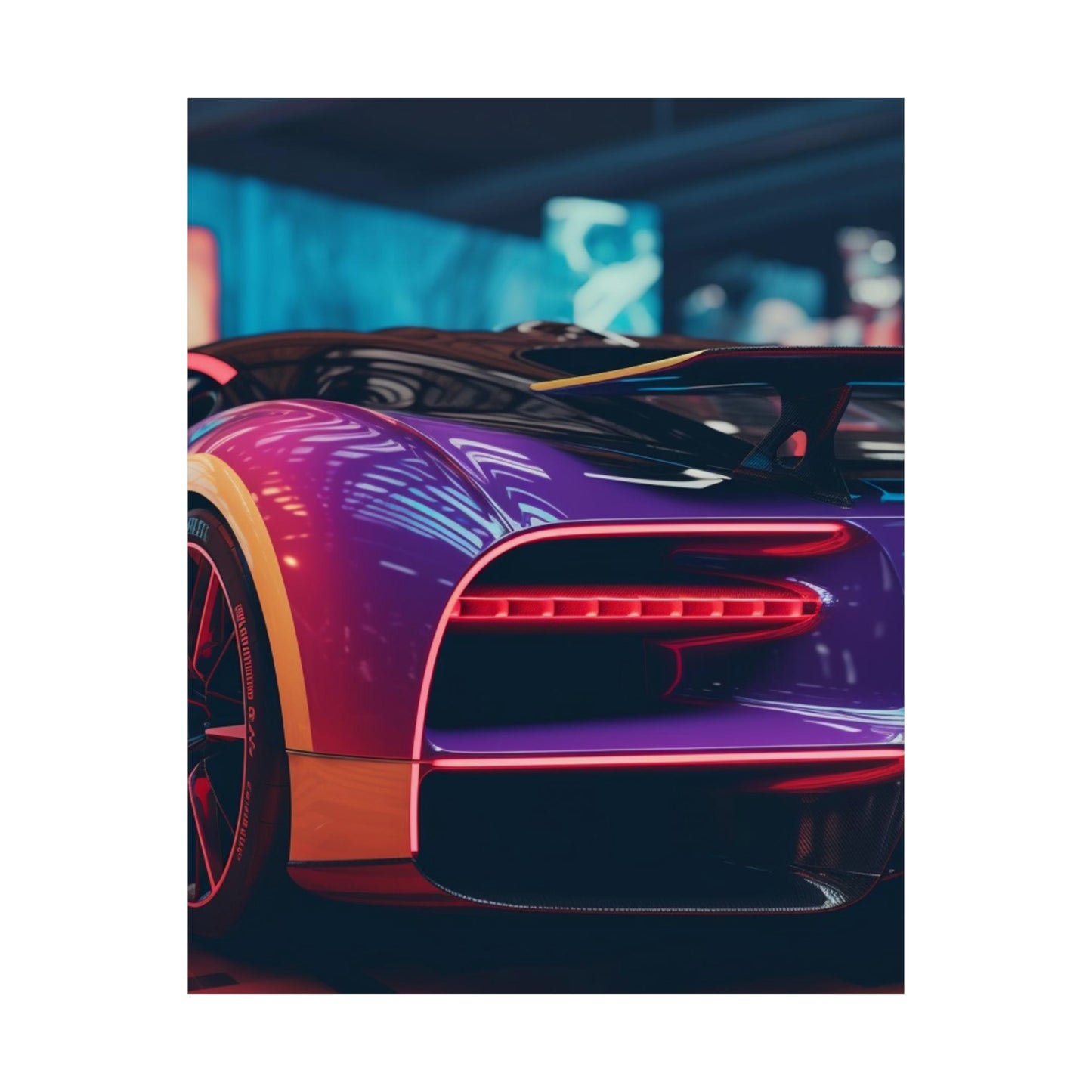 Premium Matte Vertical Posters Hyper Bugatti Neon Chiron 3