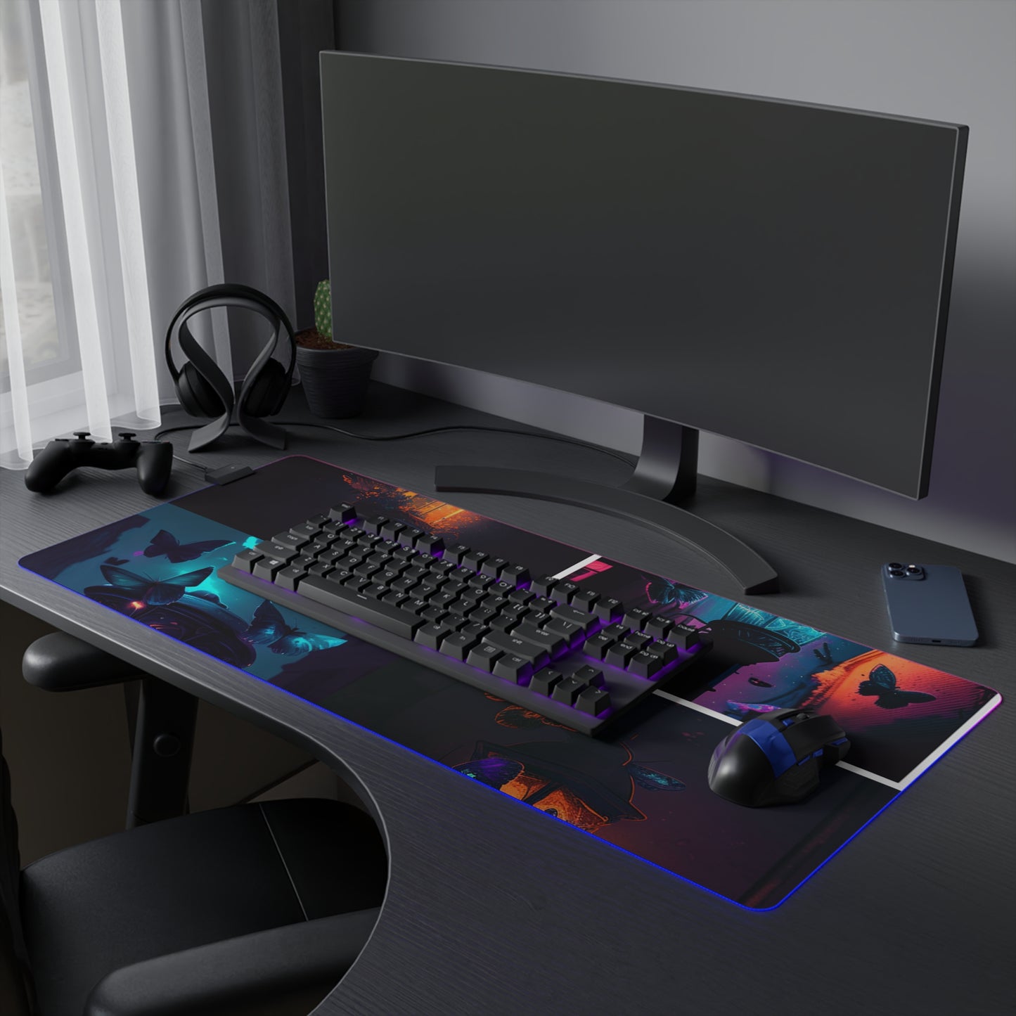 LED Gaming Mouse Pad Street Light Butterfly 5