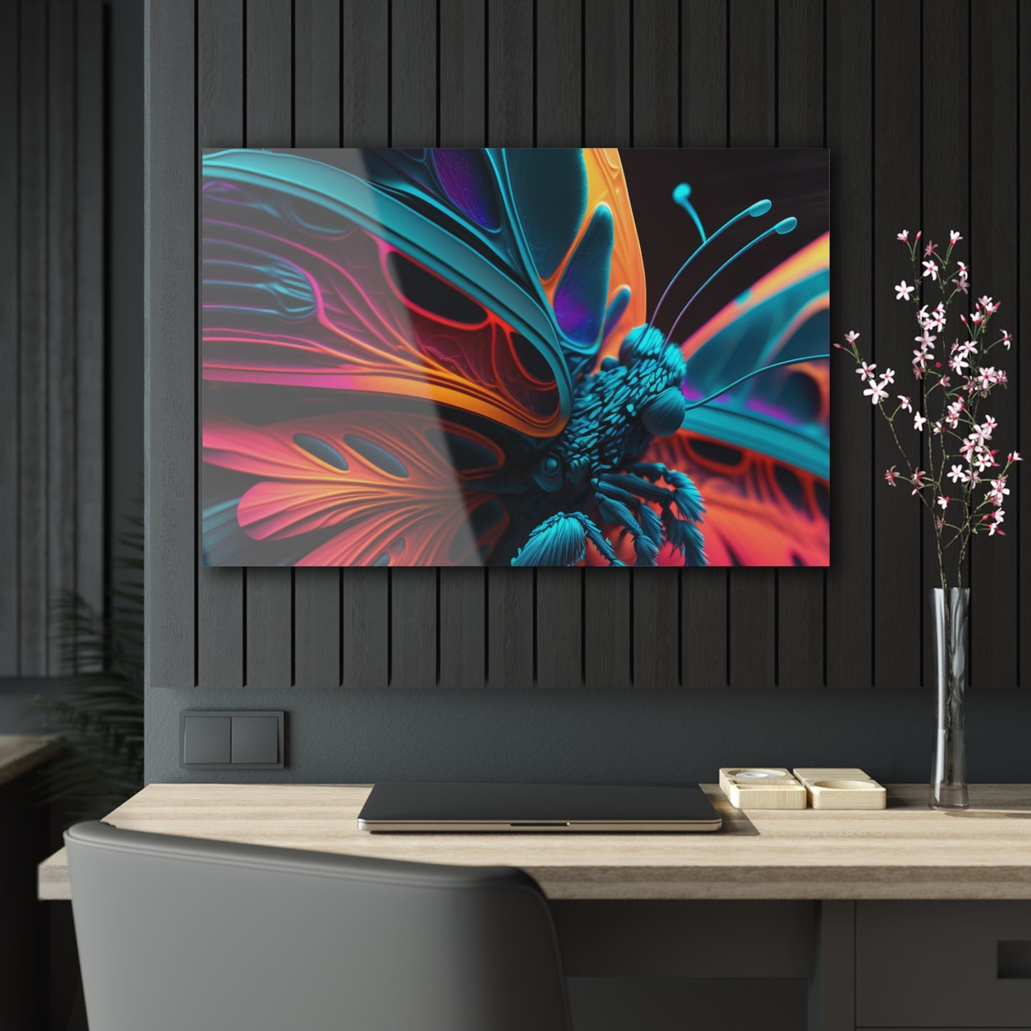 Acrylic Prints Neon Butterfly Macro 4