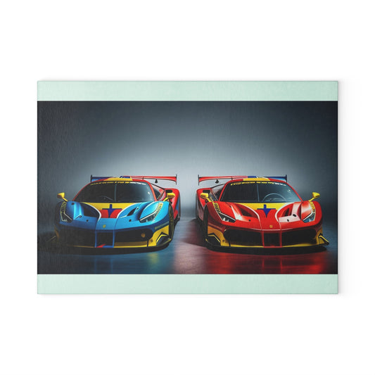 Glass Cutting Board Ferrari Red Blue 2