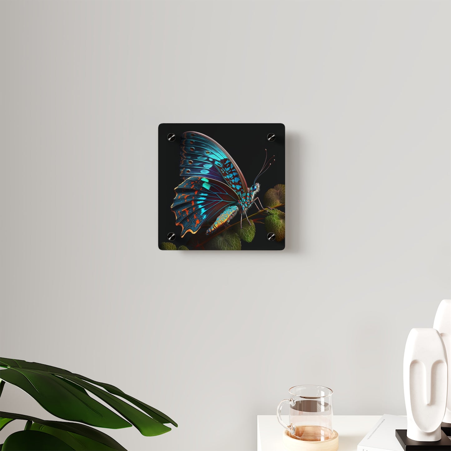 Acrylic Wall Art Panels Hue Neon Butterfly 2