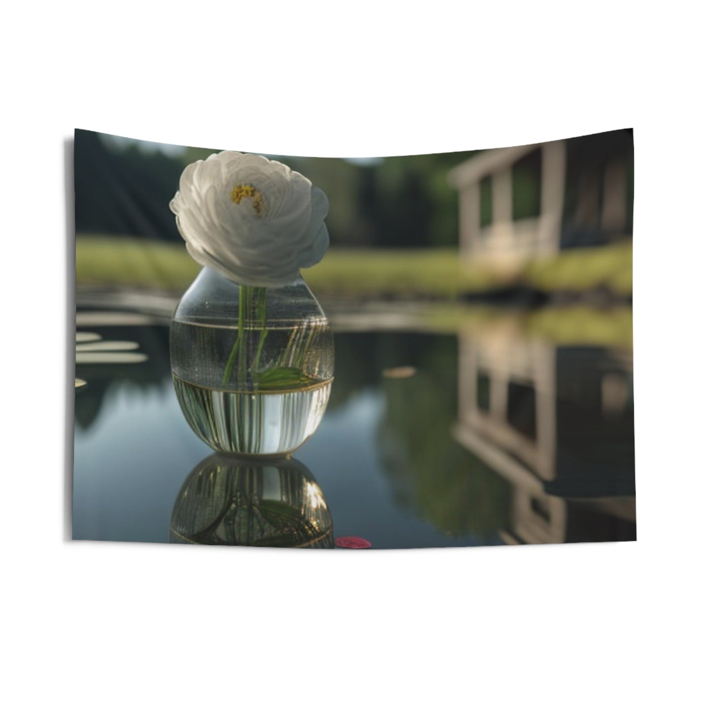 Indoor Wall Tapestries White Peony glass vase 1
